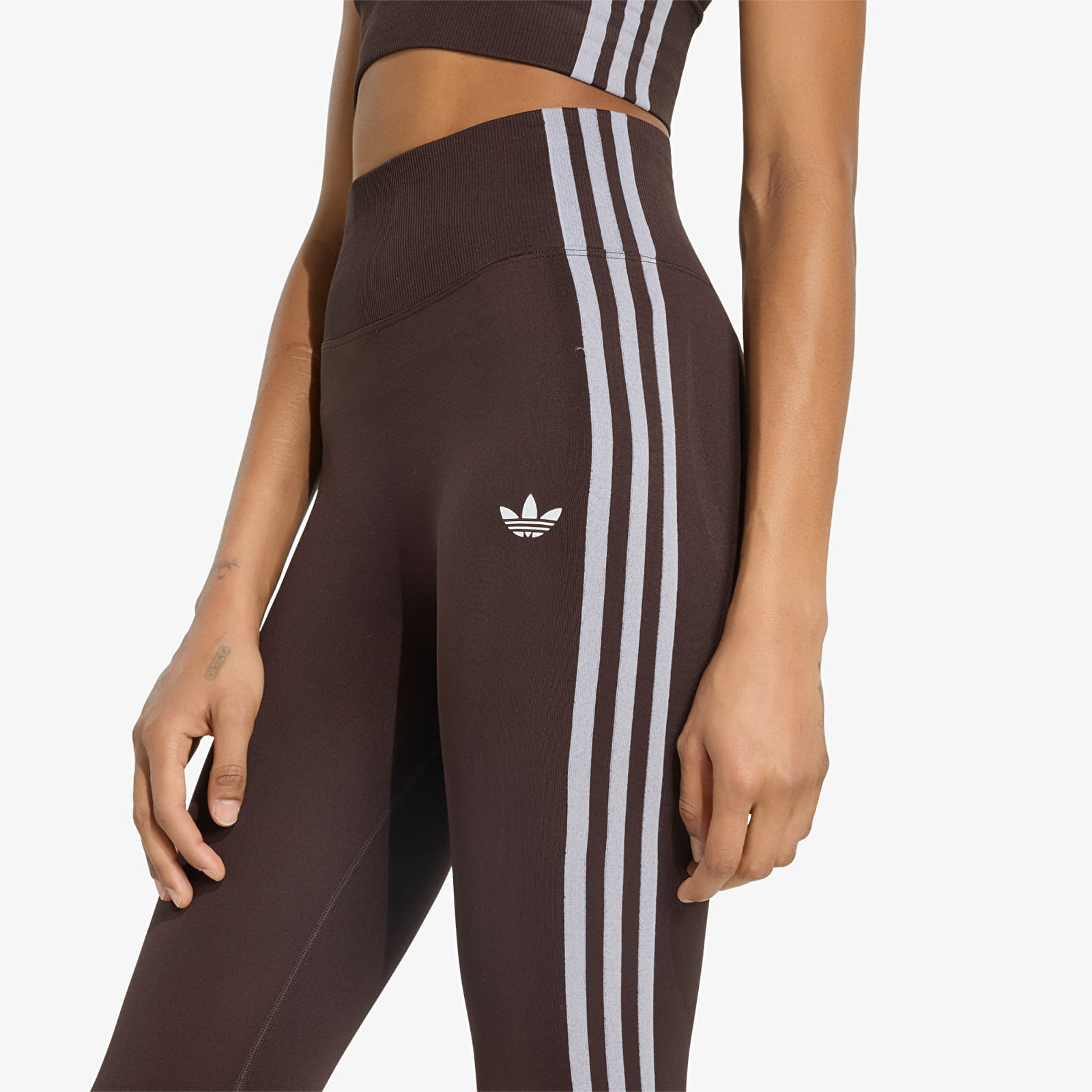 Ženske tajice adidas Essentials 3-Stripes Seamless Tights Aurora Coffee