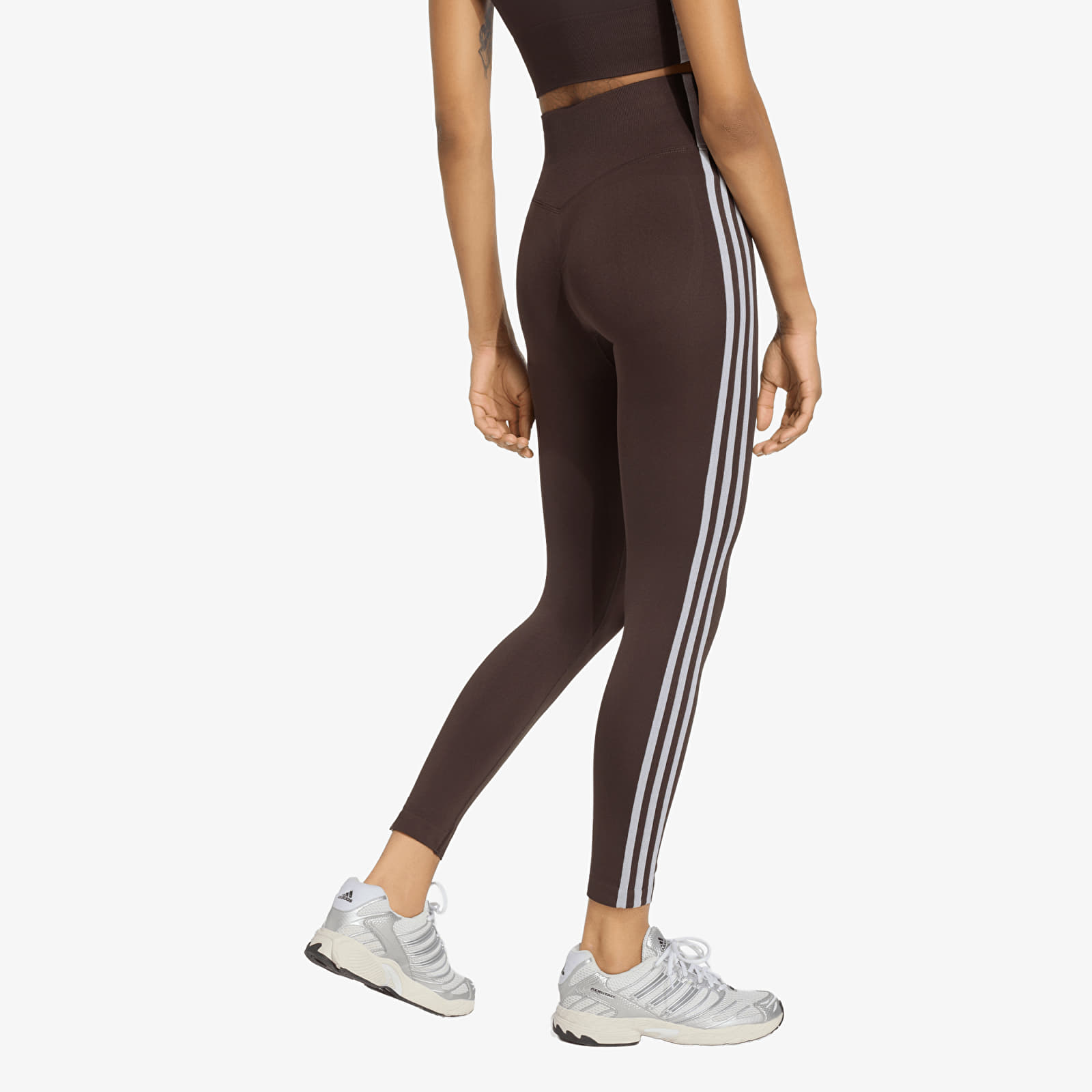 Ženske tajice adidas Essentials 3-Stripes Seamless Tights Aurora Coffee