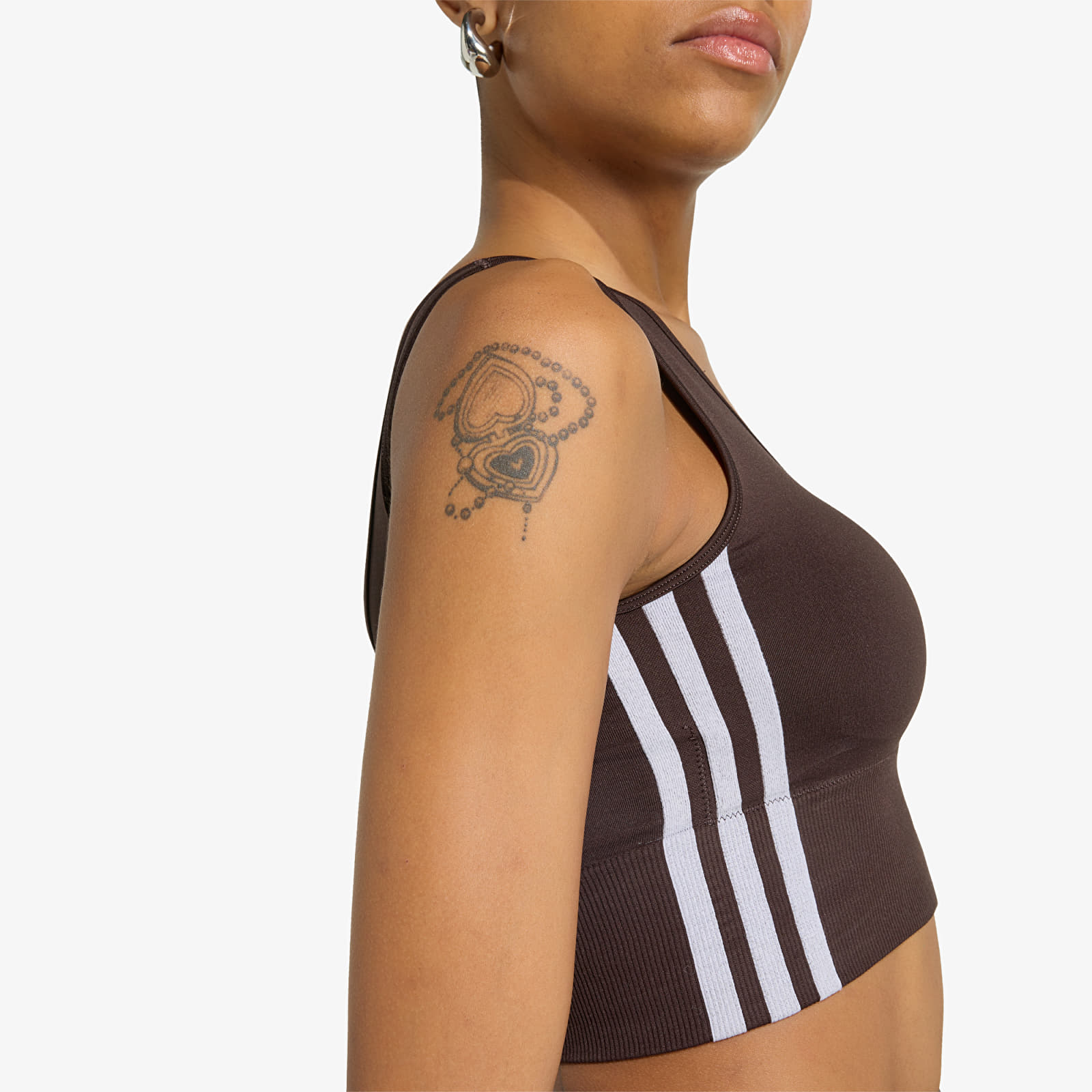 Women's bras adidas Essentials 3 Stripes Seamless Bralette Aurora Coffee