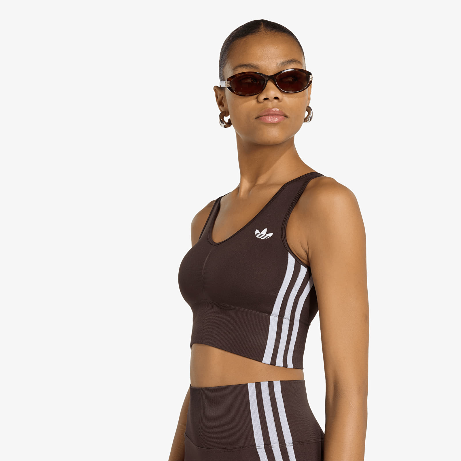 Women's bras adidas Essentials 3 Stripes Seamless Bralette Aurora Coffee
