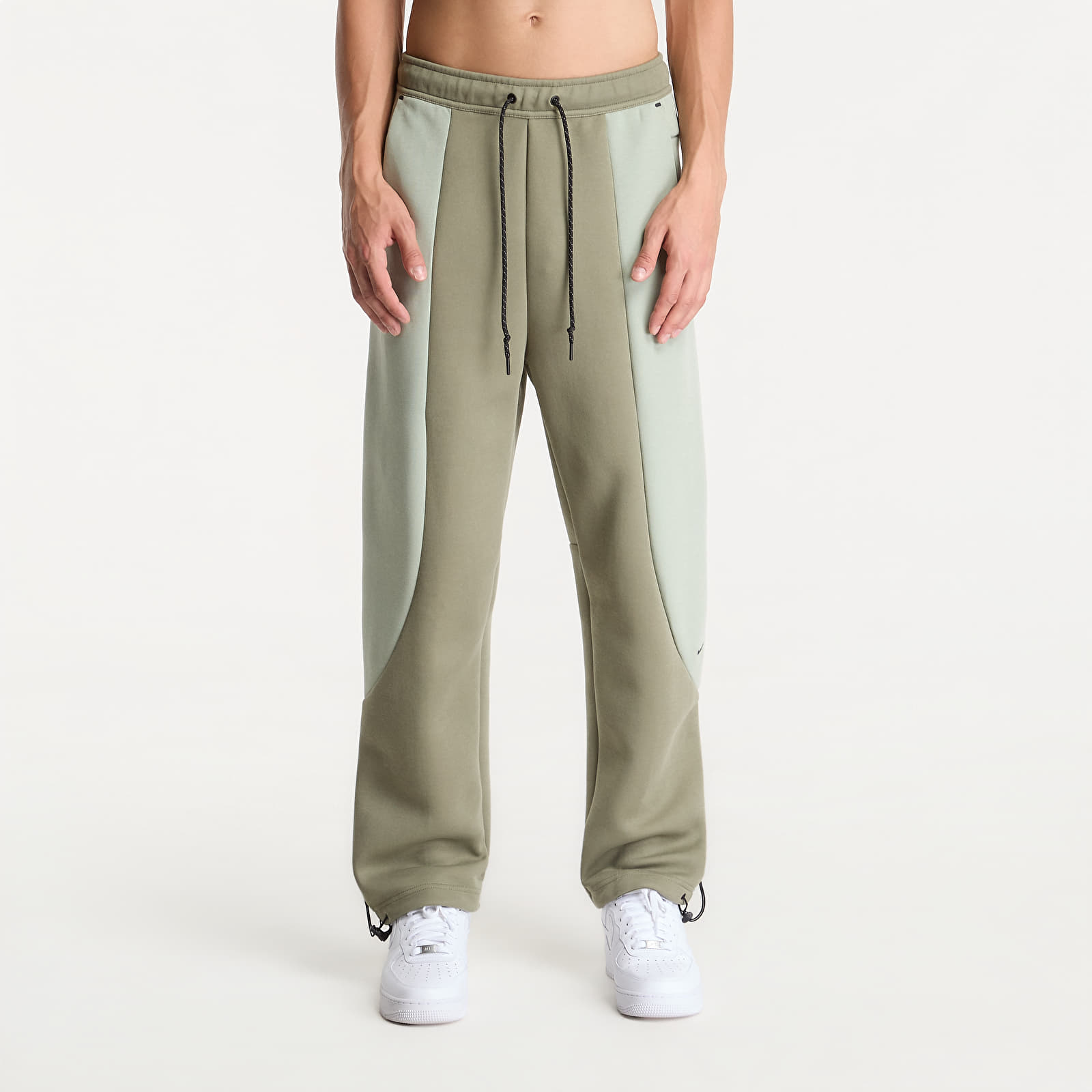 Joggingbukser Nike Tech Men's Color-Block Open-Hem Fleece Pants Silver Sage/ Jade Horizon/ Black
