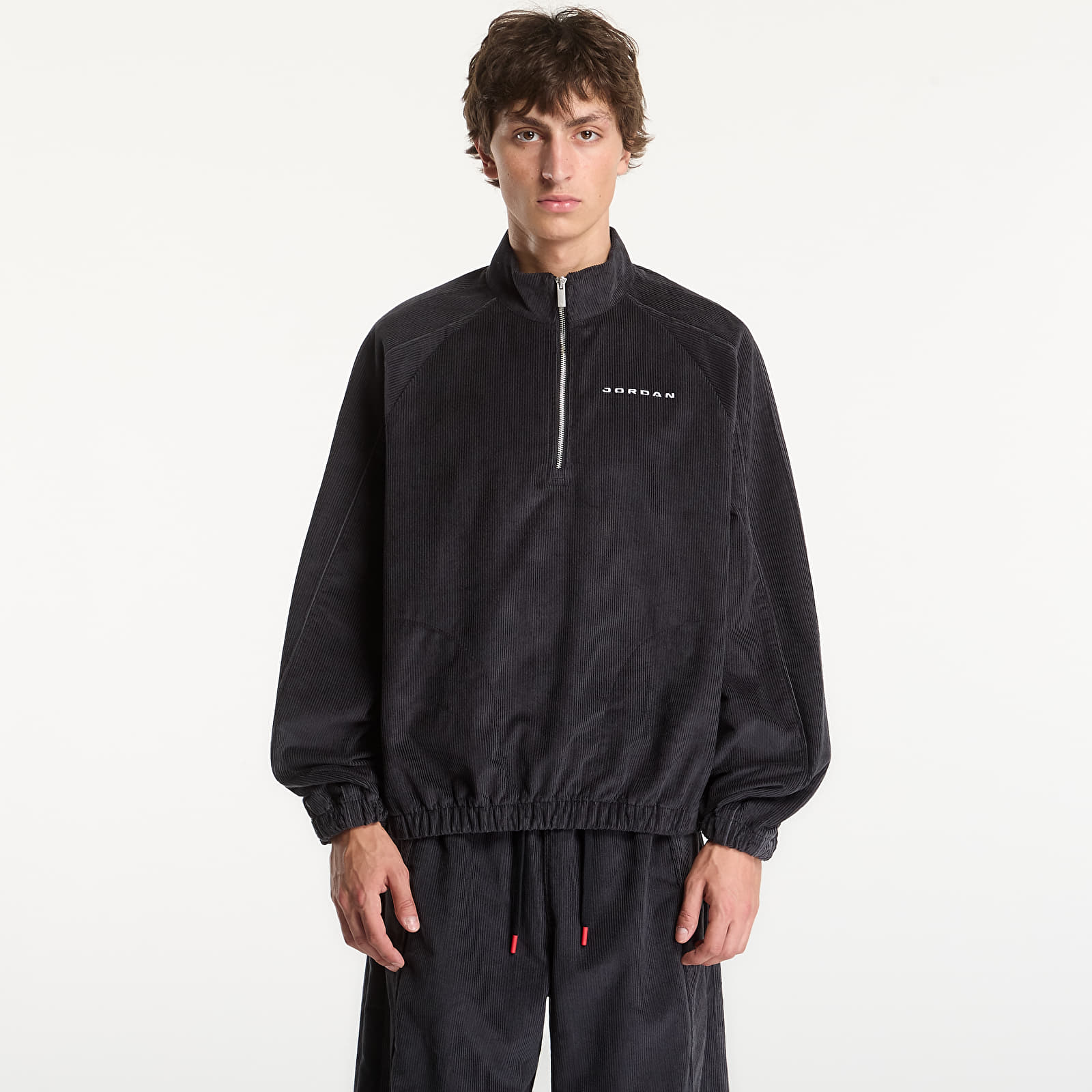 Hoodies and sweatshirts  Jordan Flight Men's Corduroy 1/2-Zip Top Black/ Black/ Dk Smoke Grey/ White
