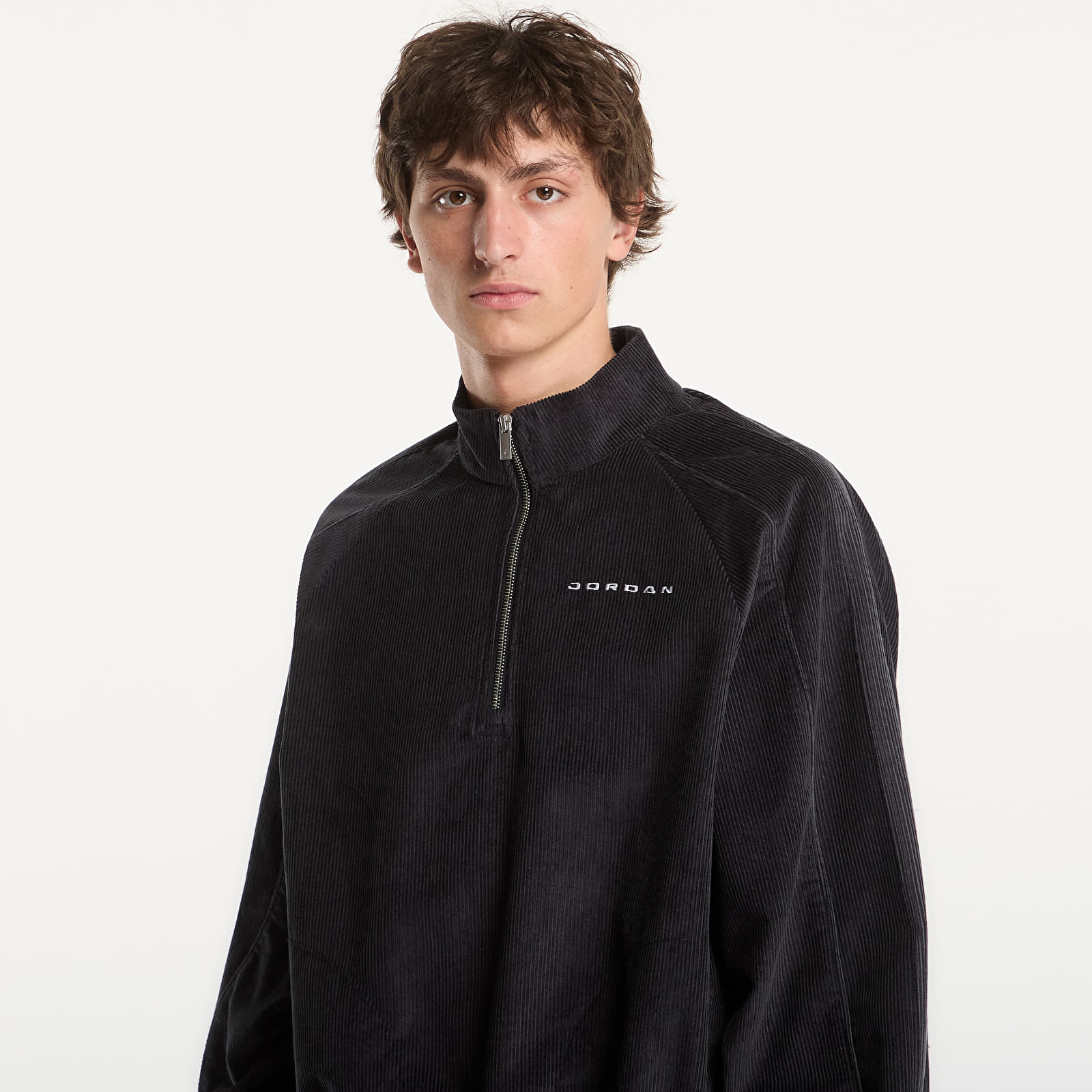 Hoodies and sweatshirts  Jordan Flight Men's Corduroy 1/2-Zip Top Black/ Black/ Dk Smoke Grey/ White