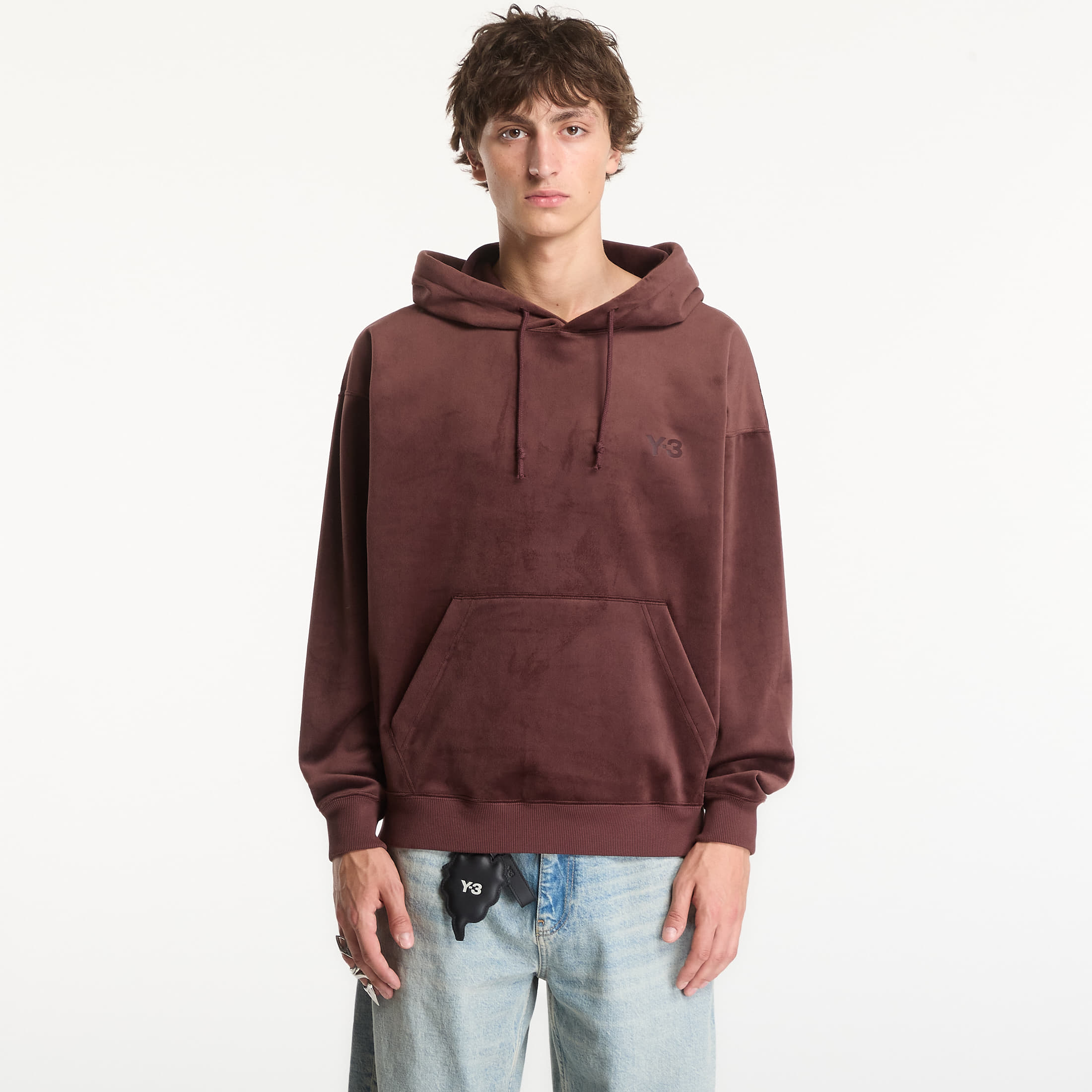 Sweatshirt Y-3 Velvet Corduroy Hoodie UNISEX Night Red XS