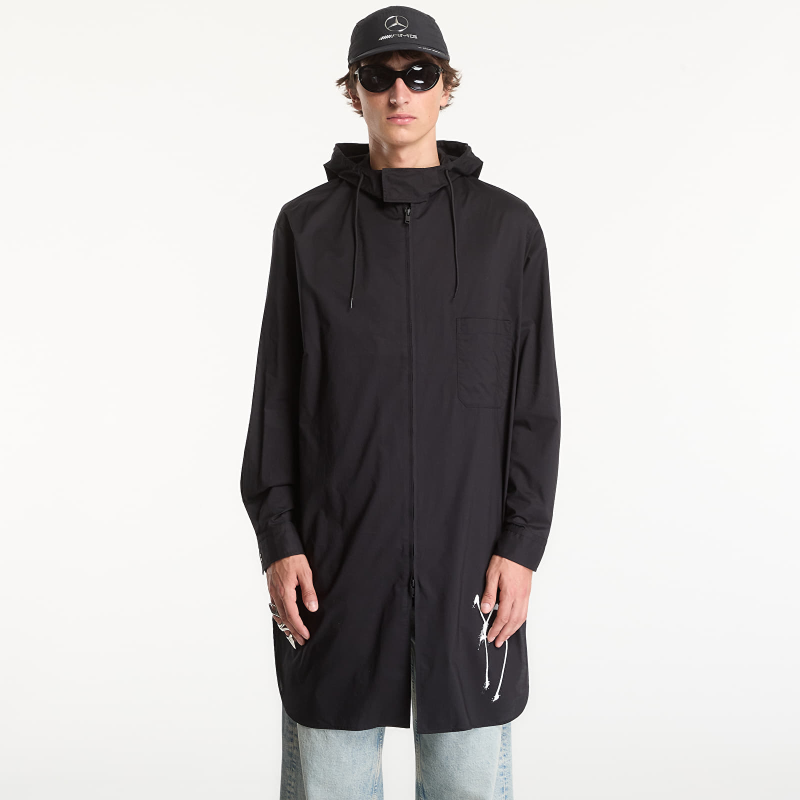 Shirts Y-3 Chito Graphic Hooded Cotton Shirt Black