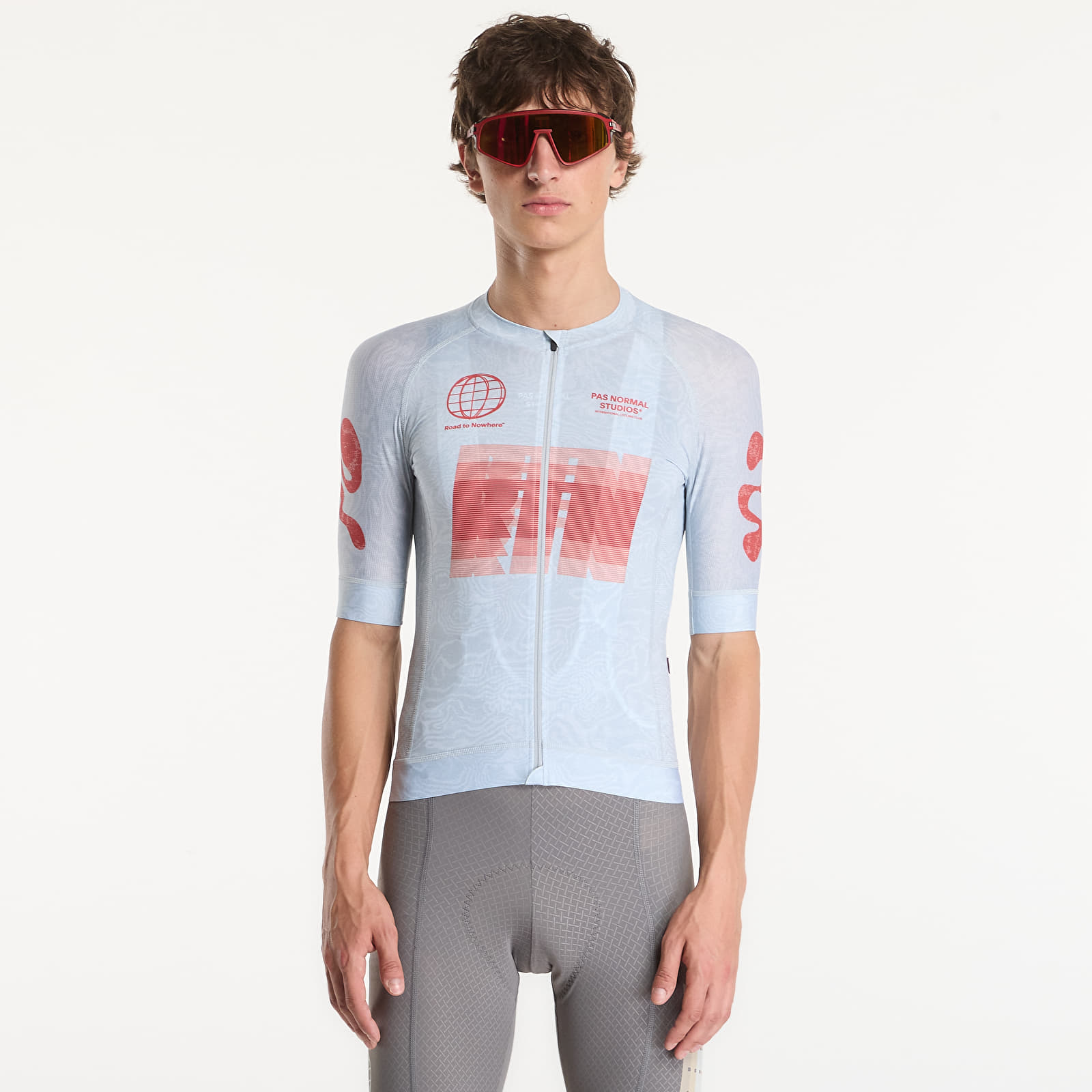 Maillots Pas Normal Studios Mechanism Logo Jersey AOP RTN Light Aqua