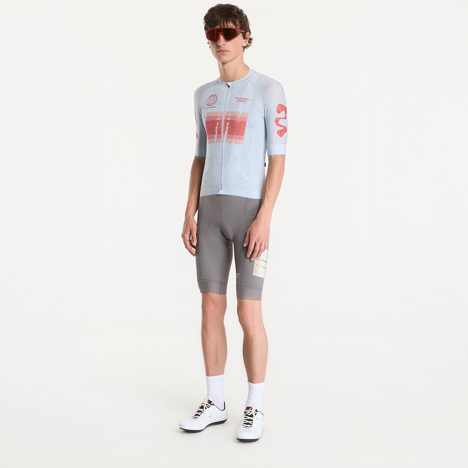 Maillots Pas Normal Studios Mechanism Logo Jersey AOP RTN Light Aqua