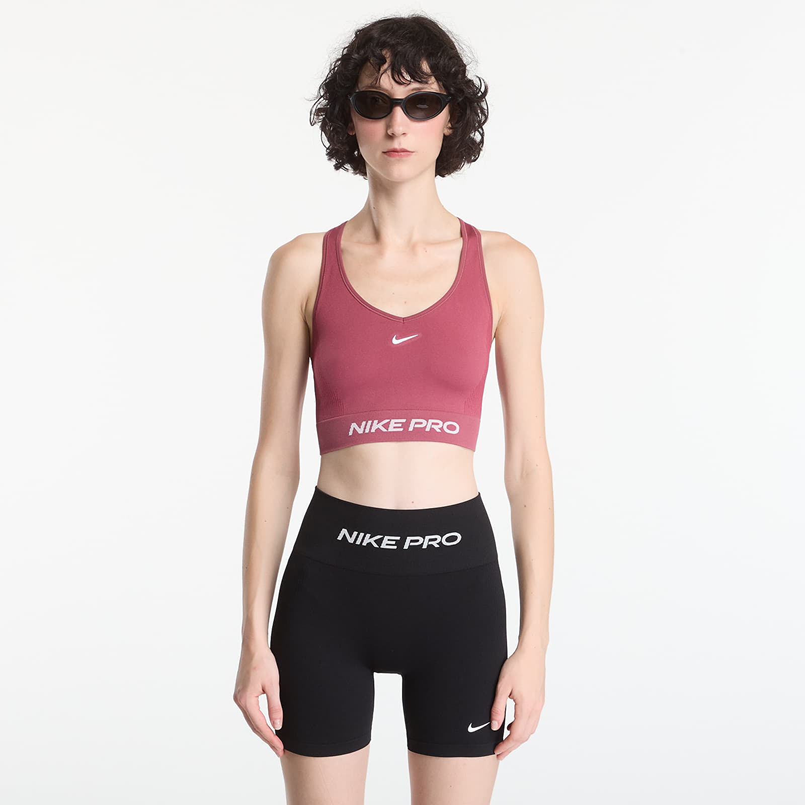 Melltartók Nike Pro Seamless Women's Dri-FIT Tank Top Pink Smoke/ White