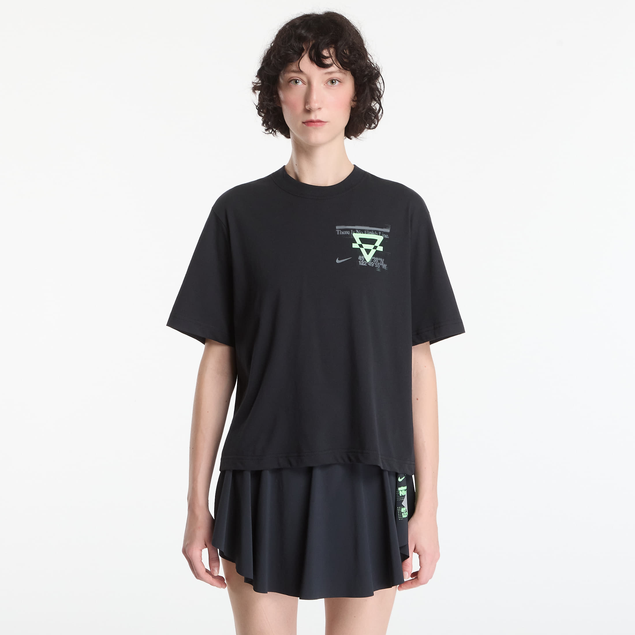 T-shirt Nike Swift Women's Dri-FIT Running T-Shirt Black/ No/ Illusion Green L
