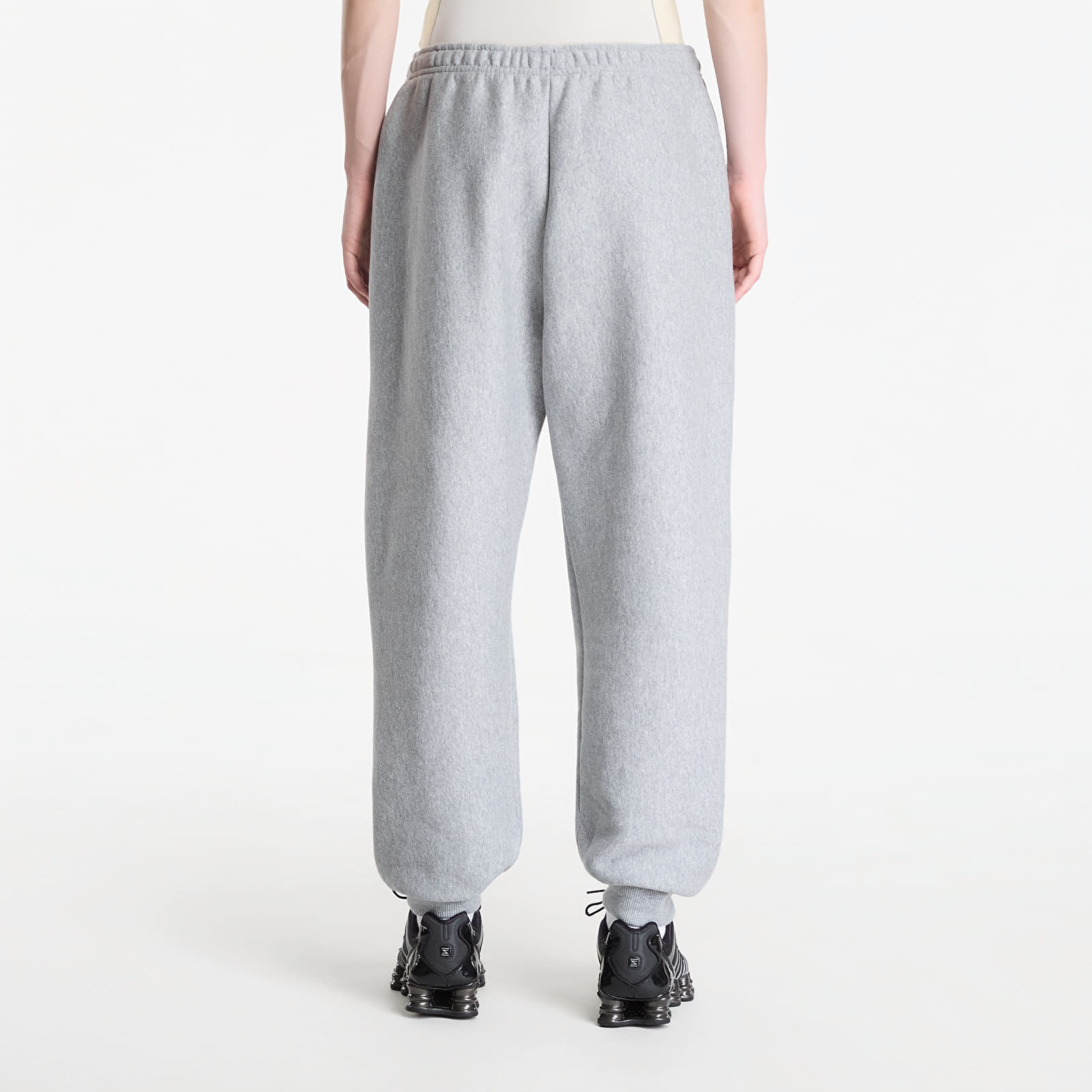 Joggebukser for kvinner Nike Studio Fleece Heavyweight Women's Oversized High-Rise Joggers Dk Grey Heather/ Sail