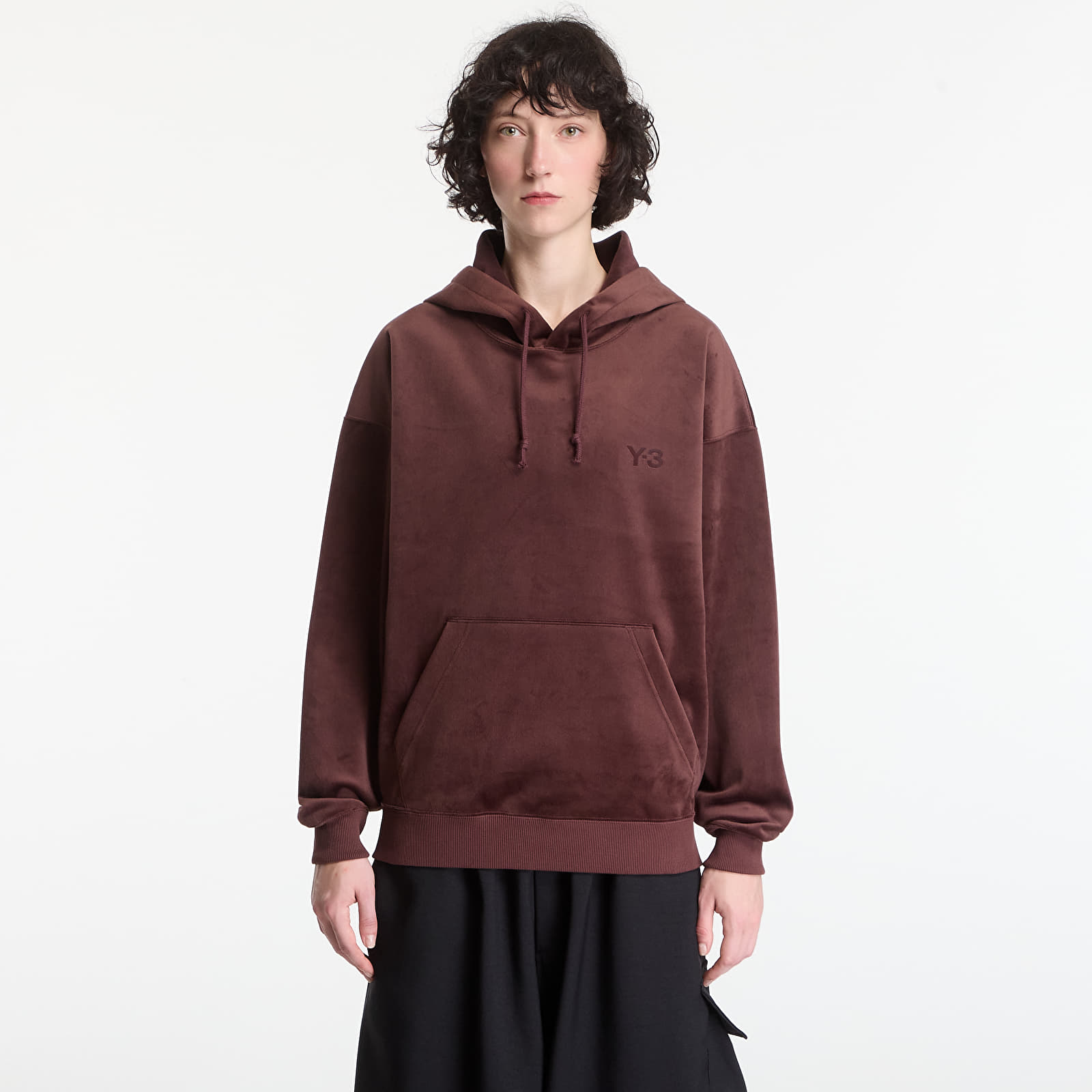 Mikiny Y-3 Velvet Corduroy Hoodie UNISEX Night Red