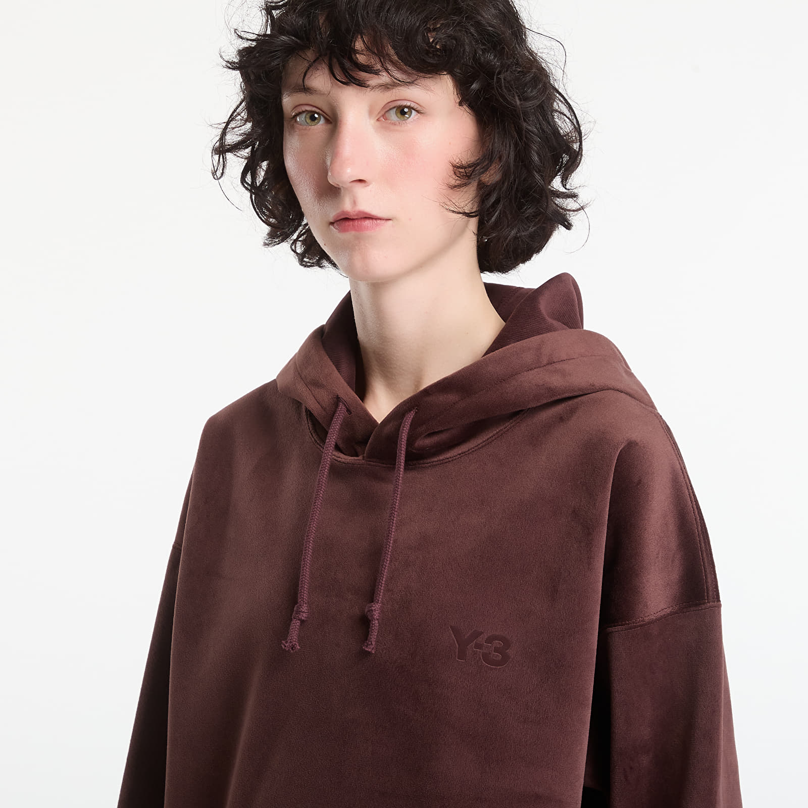 Mikiny Y-3 Velvet Corduroy Hoodie UNISEX Night Red