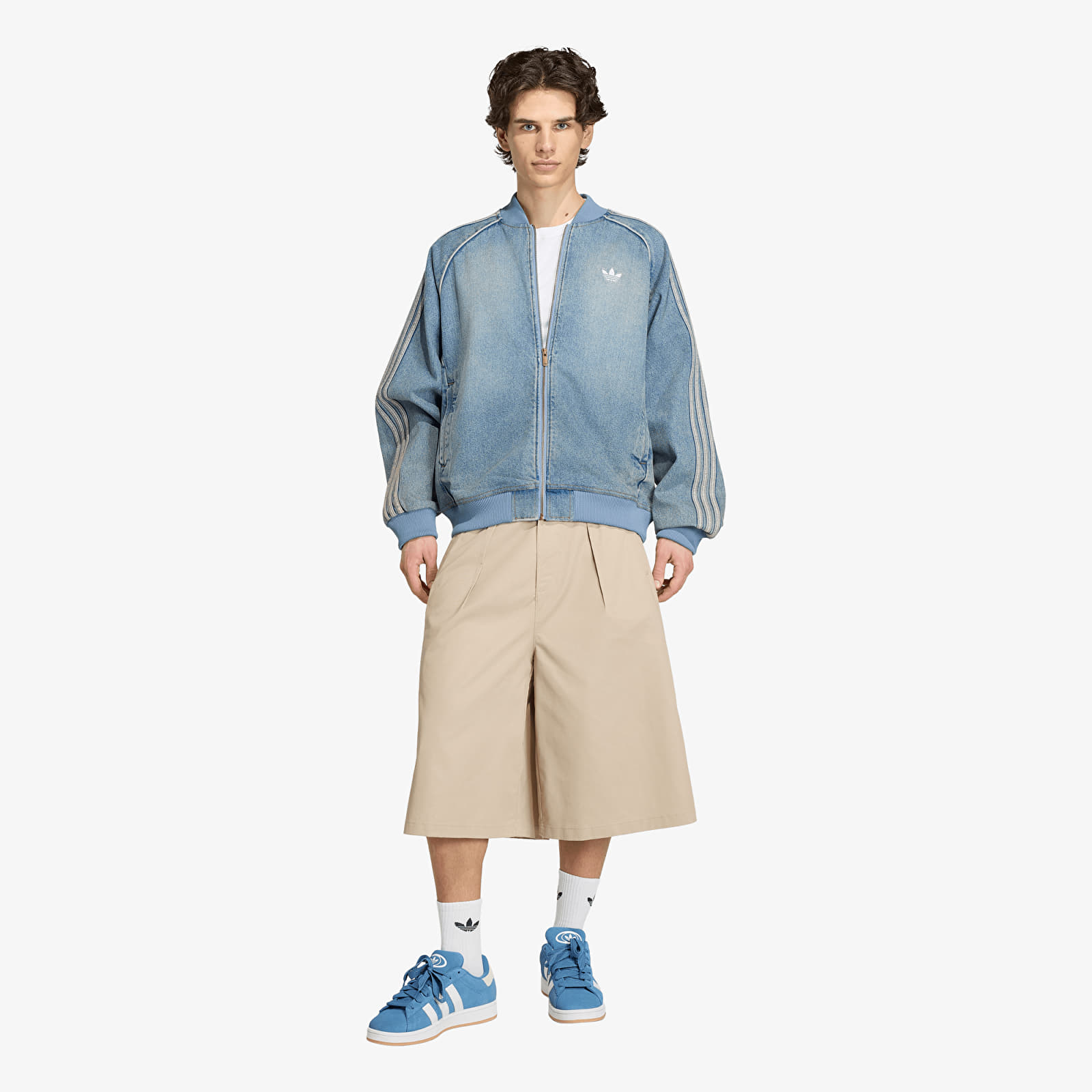 Bundy adidas SST Adicolor Denim Tracktop Worn Blue Denim