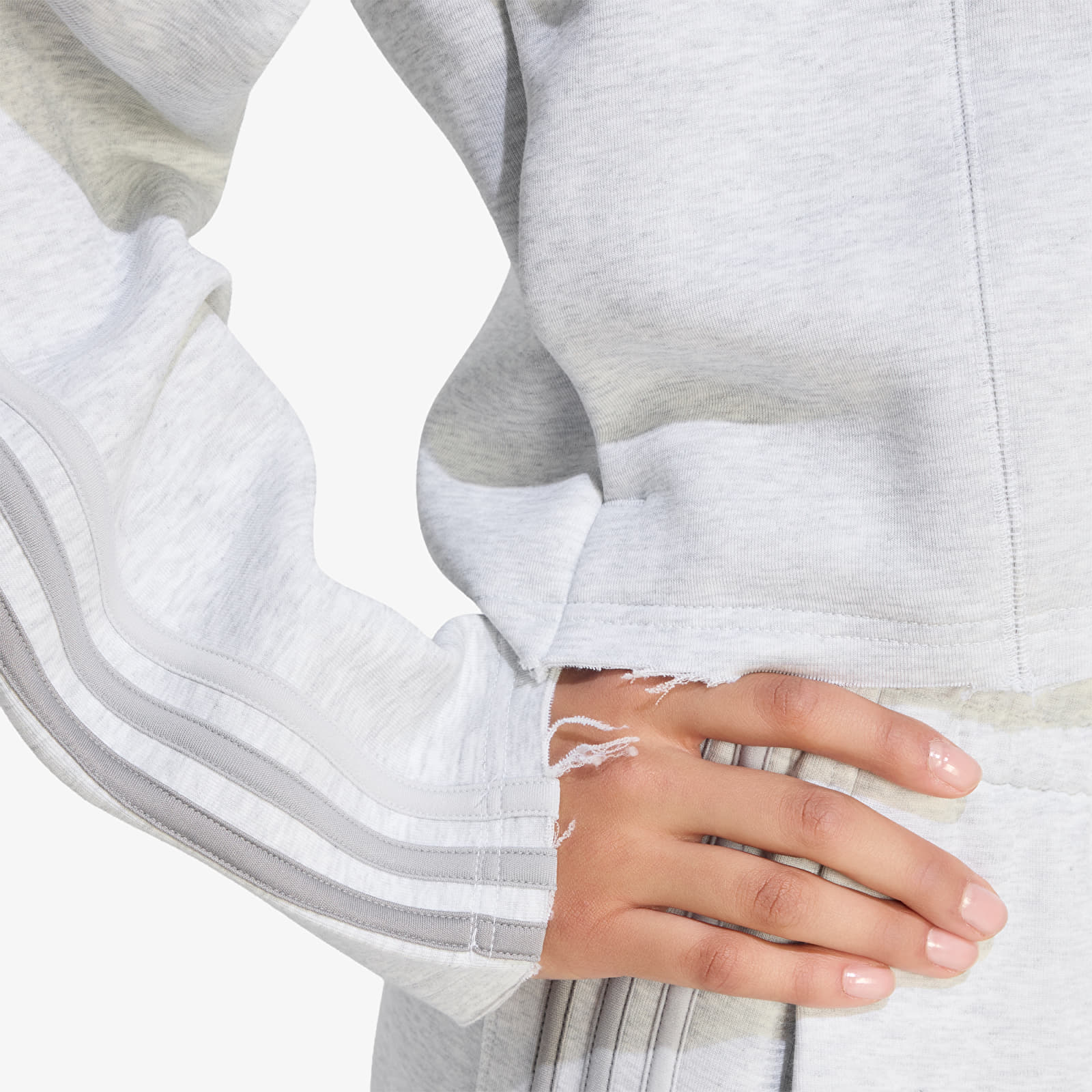 Hoodies and sweatshirts  adidas SST 2.0 Cropped Hoody Light Grey Heather/ Light Grey Heather