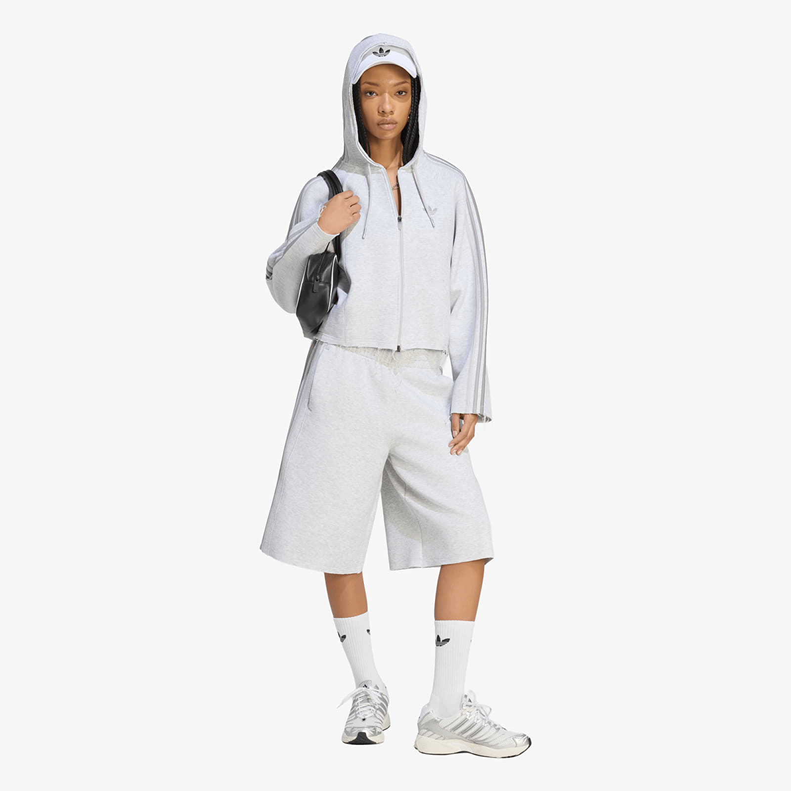 Hoodies and sweatshirts  adidas SST 2.0 Cropped Hoody Light Grey Heather/ Light Grey Heather