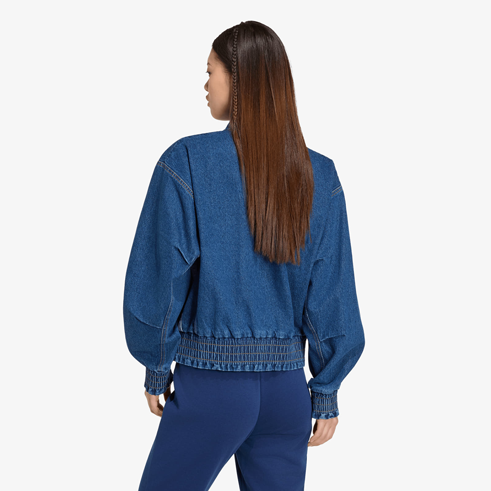 Geci adidas Stadium Washed Denim Loose Fit Jacket Preloved Ink