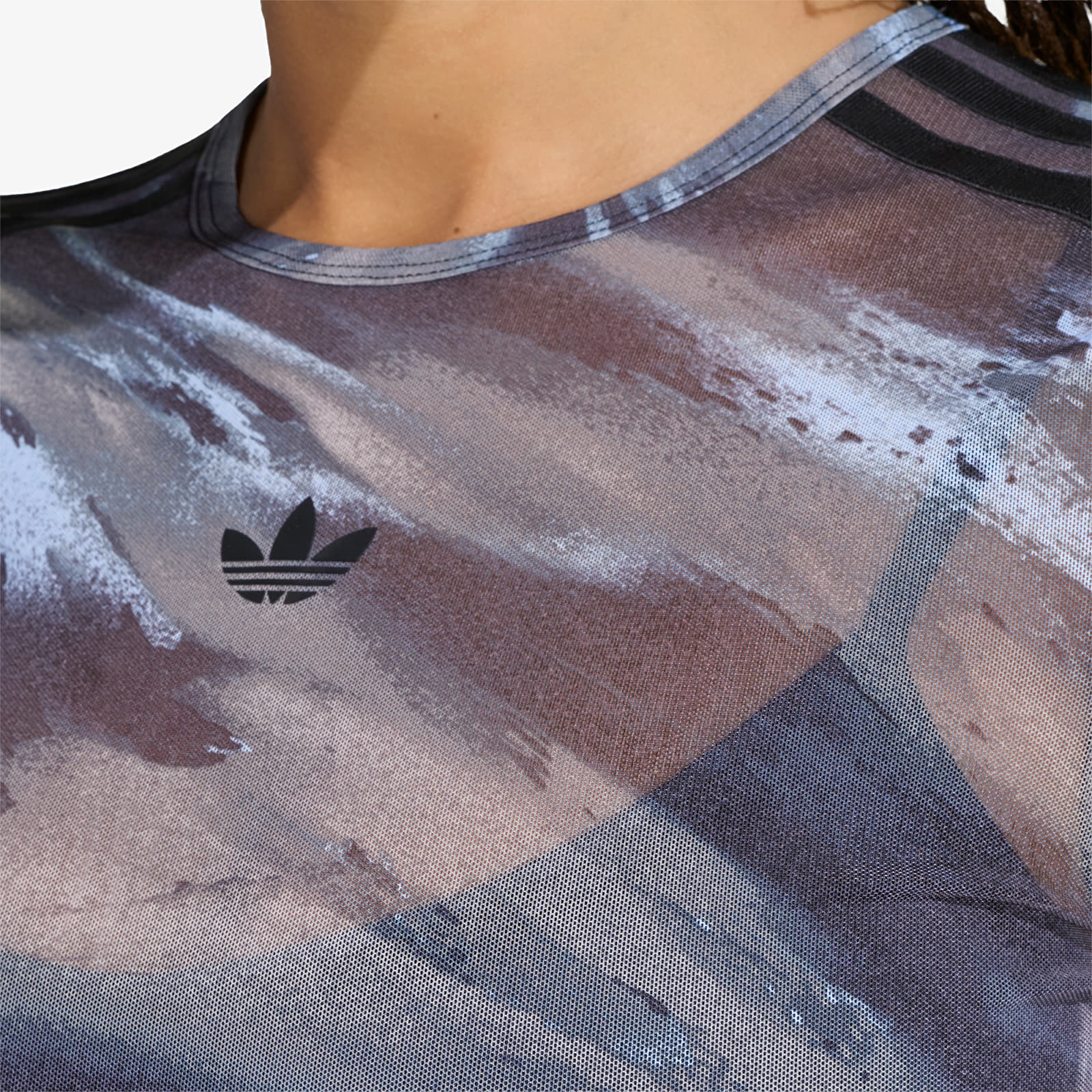 T-Shirts adidas Badigirl Graphic Mesh Tee Olive Strata/ Aurora Coffee/ Crystal Sky/ Black