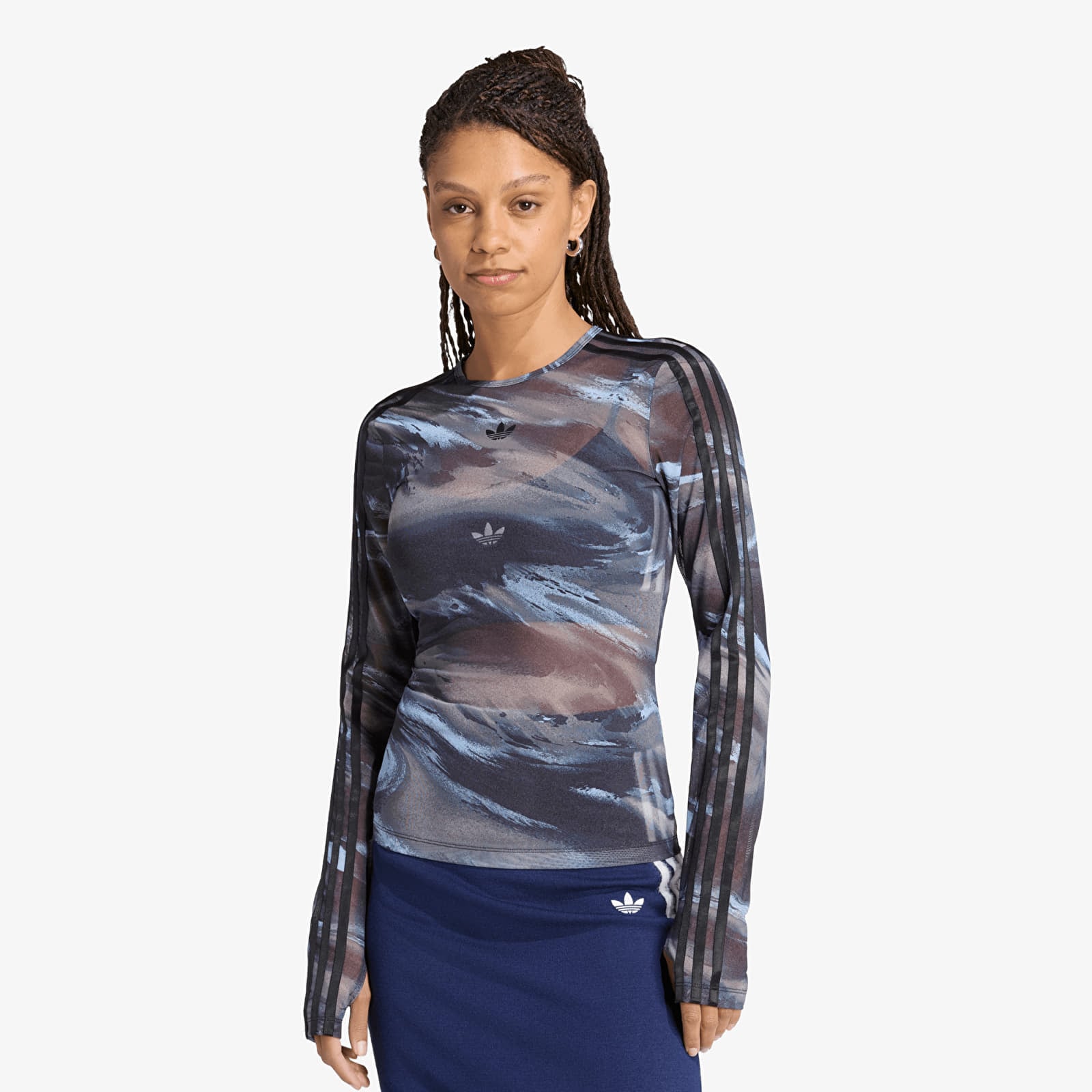 T-Shirts adidas Badigirl Graphic Mesh Tee Olive Strata/ Aurora Coffee/ Crystal Sky/ Black