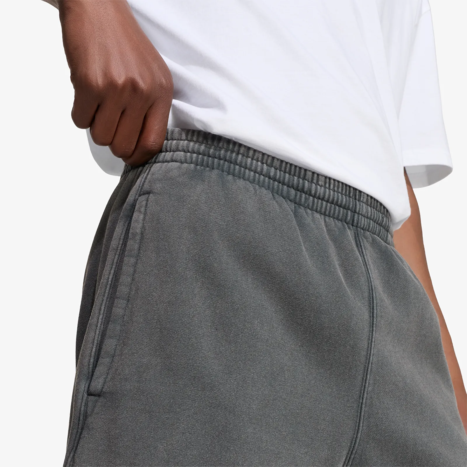 Shorts adidas Trefoil Essentials Washed Mid-thigh Fleece Shorts Black