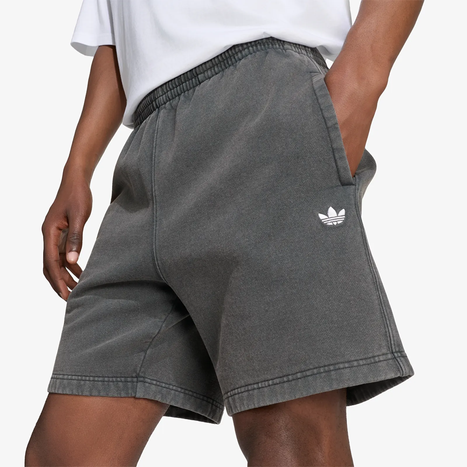 Shorts adidas Trefoil Essentials Washed Mid-thigh Fleece Shorts Black