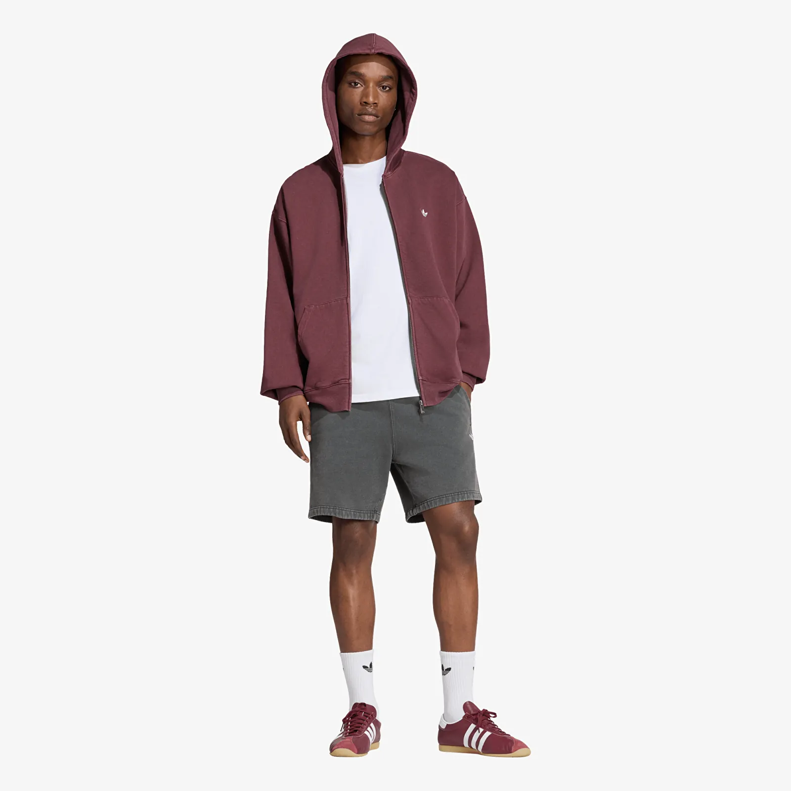 Shorts adidas Trefoil Essentials Washed Mid-thigh Fleece Shorts Black