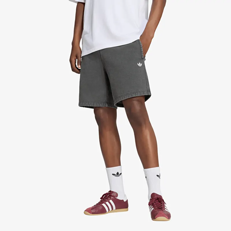 Šorti adidas Trefoil Essentials Washed Mid-thigh Fleece Shorts Black