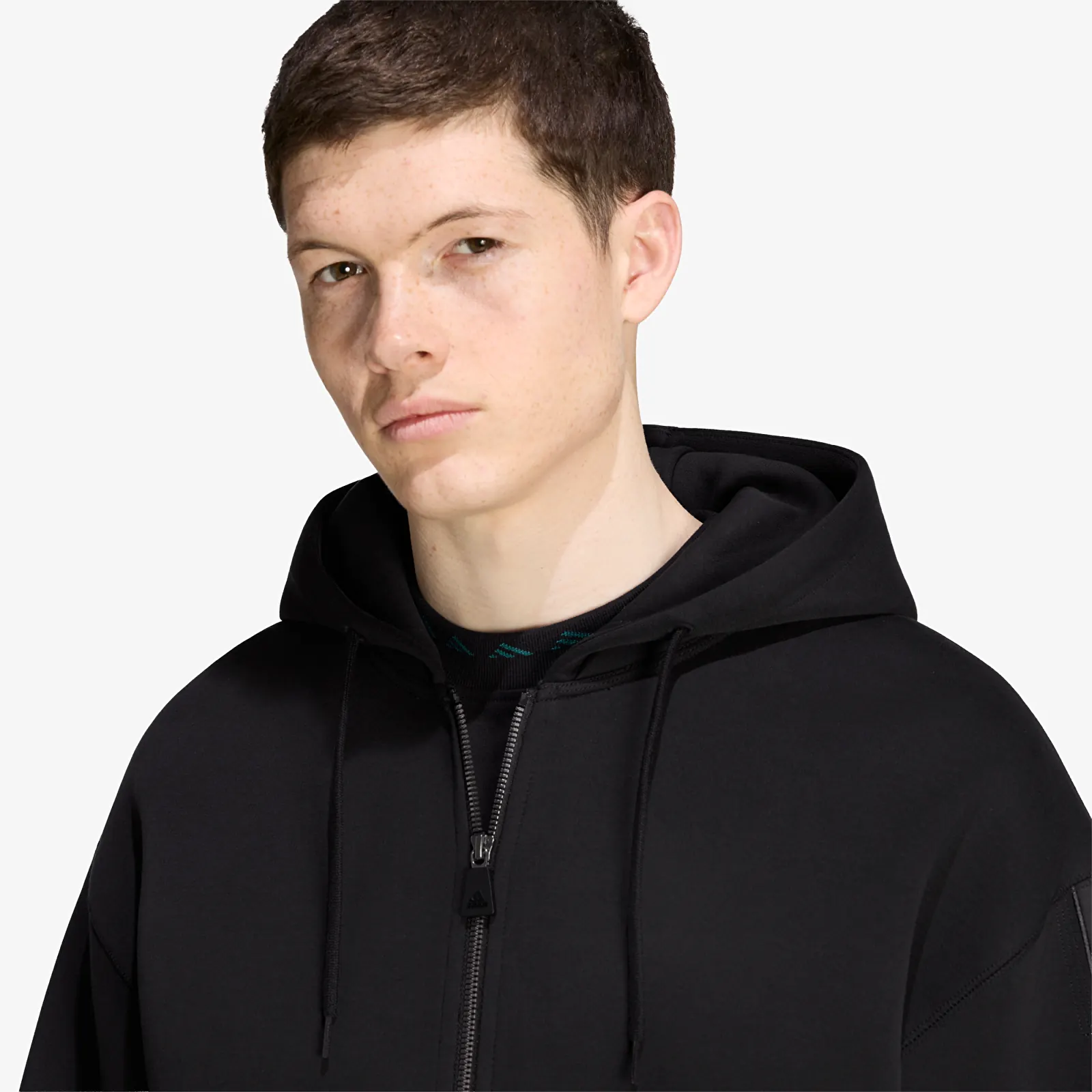 Džemperiai su gobtuvais ir džemperiai adidas Spacer Full Zip Hoodie Black