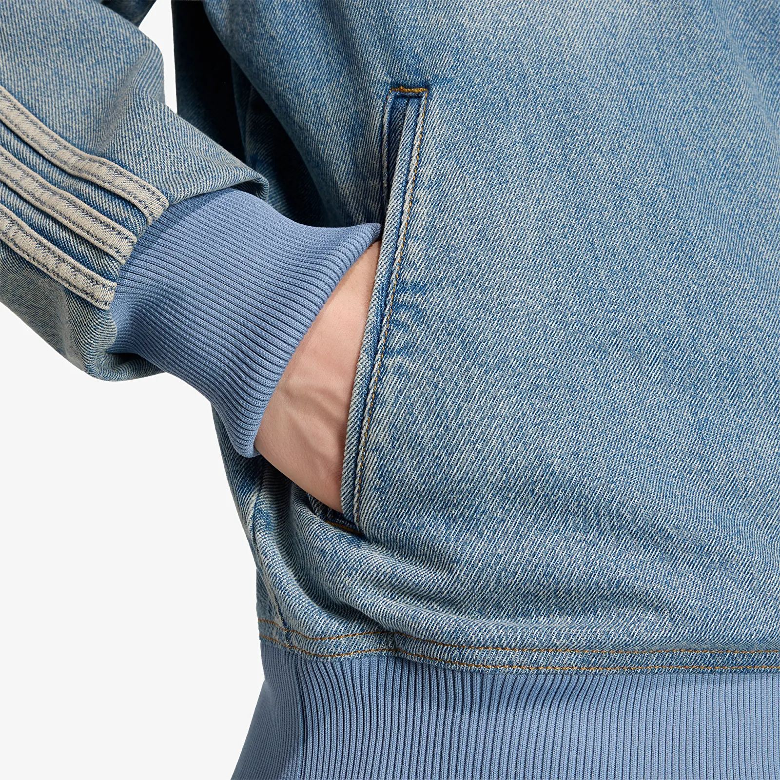 Chaquetas adidas Firebird Adicolor Denim Track Top Jacket Worn Blue Denim