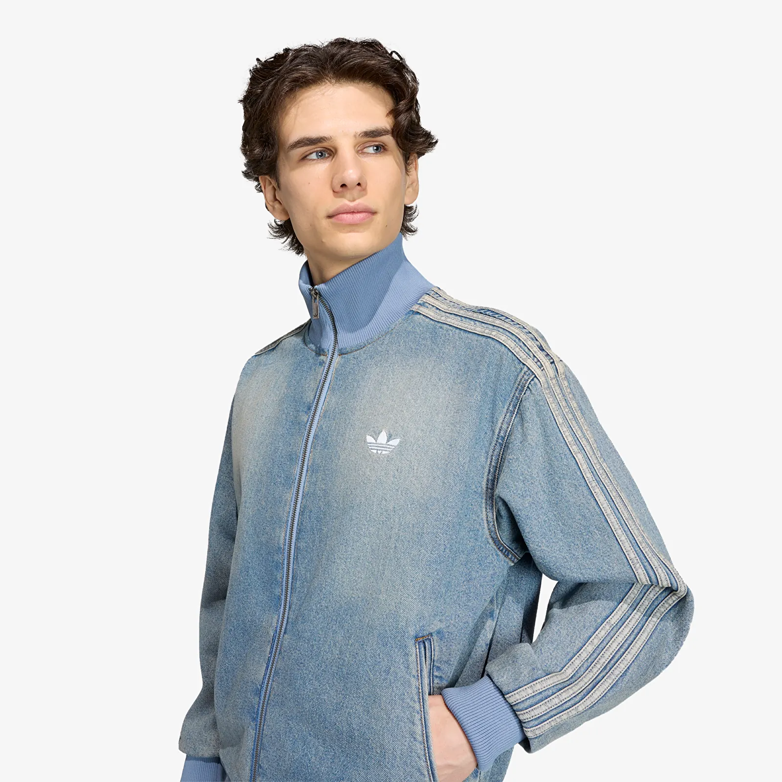 Chaquetas adidas Firebird Adicolor Denim Track Top Jacket Worn Blue Denim