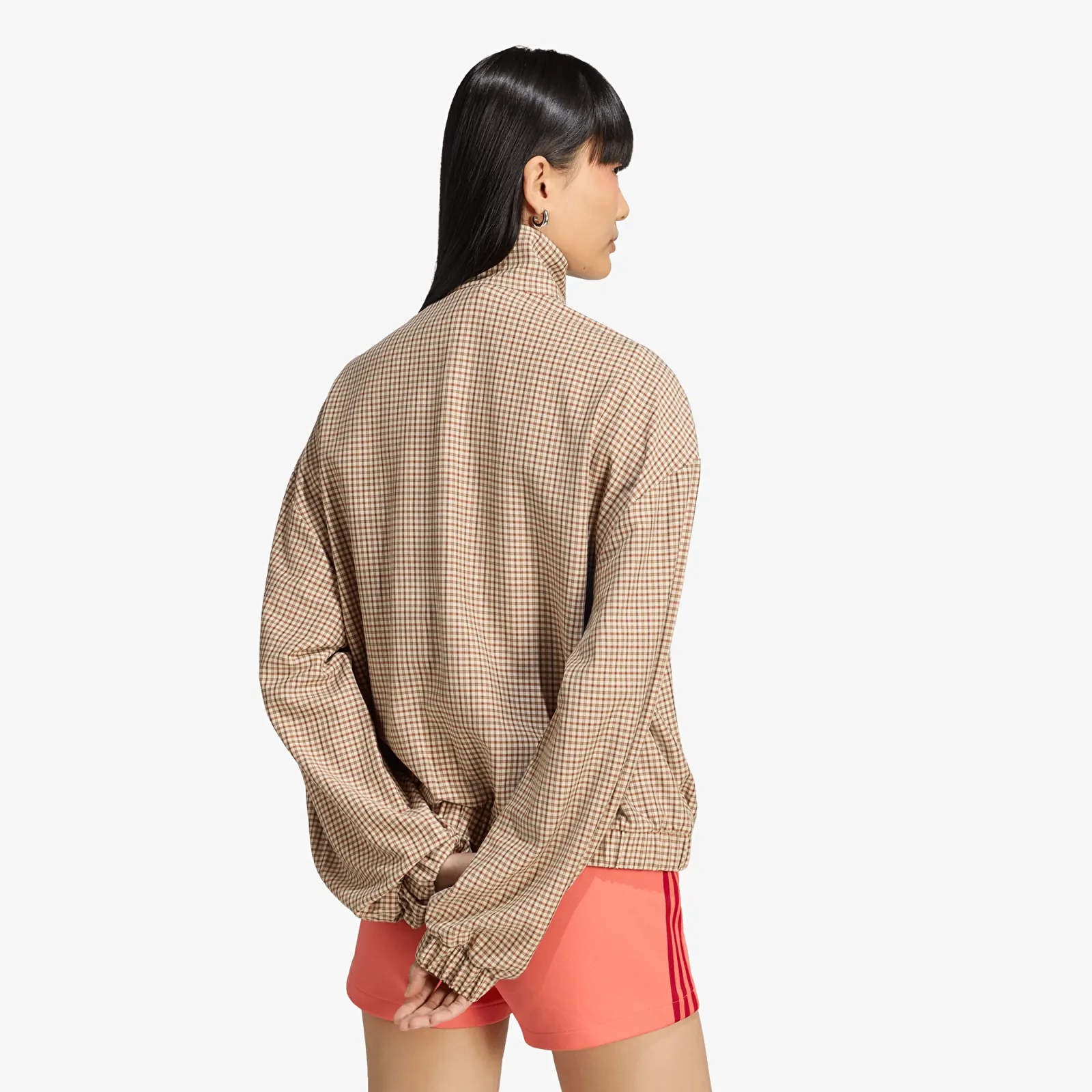 Bundy adidas Badigirl Checks Track Top Crystal Linen/ Aurora Coffee/ Orbit Green/ Vermillion