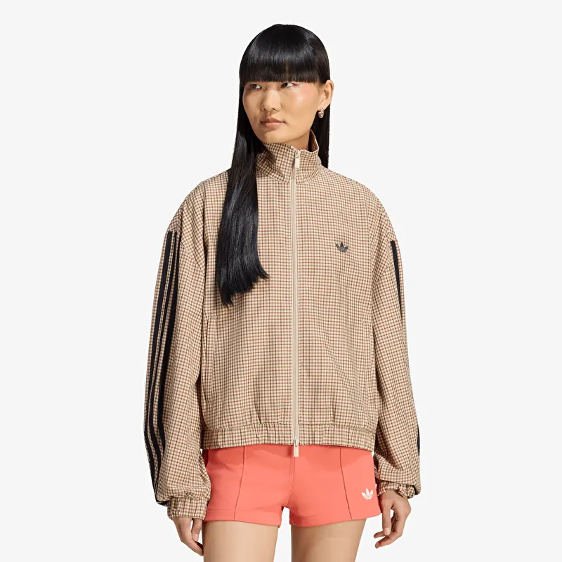 Bunda adidas Badigirl Checks Track Top Crystal Linen/ Aurora Coffee/ Orbit Green/ Vermillion