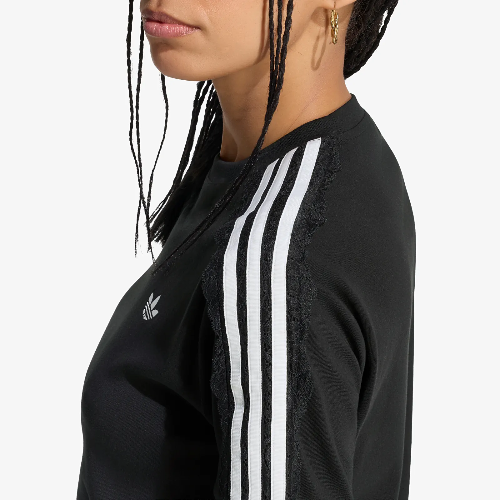 T-shirts adidas Lace 3 Stripes Tee Black