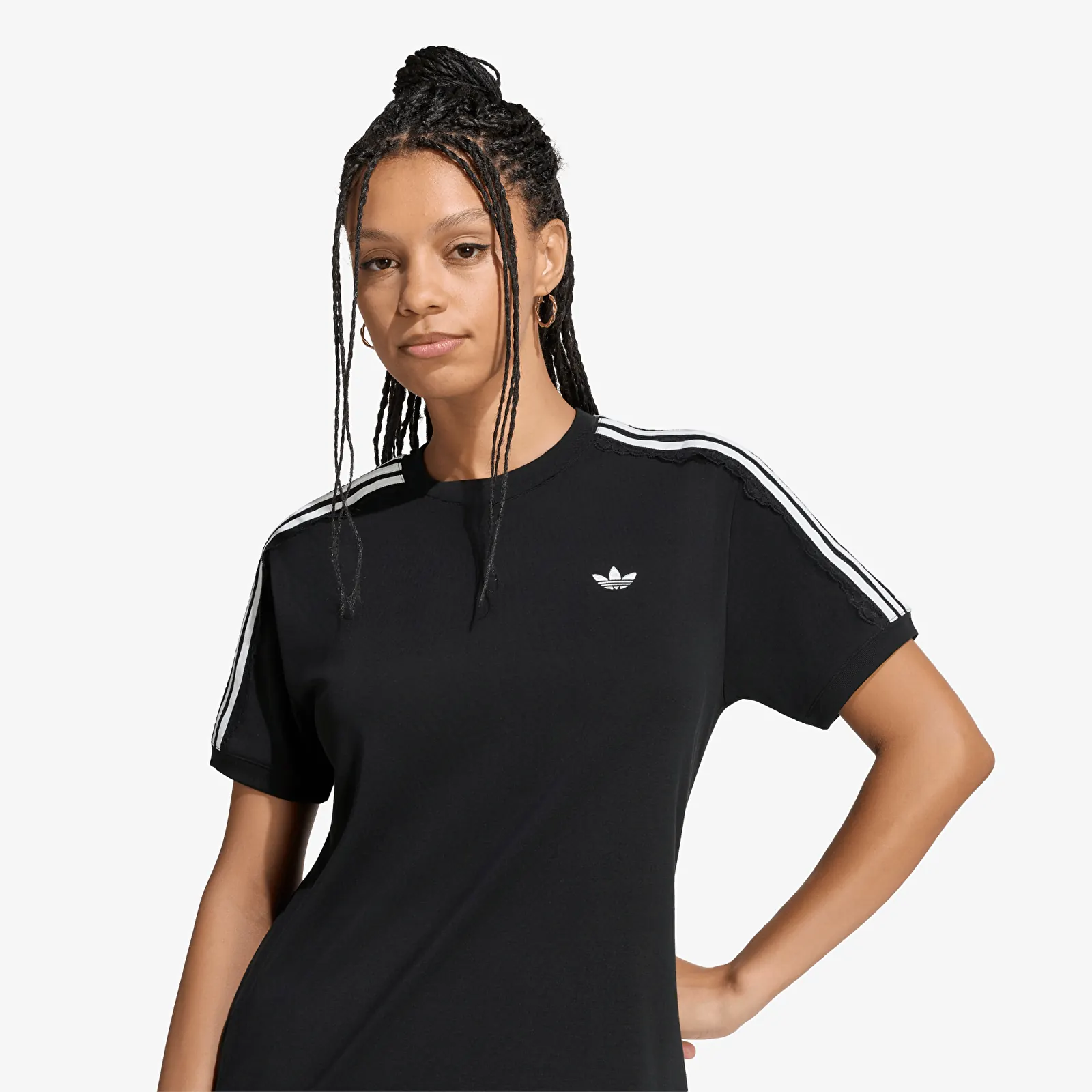 T-shirts adidas Lace 3 Stripes Tee Black