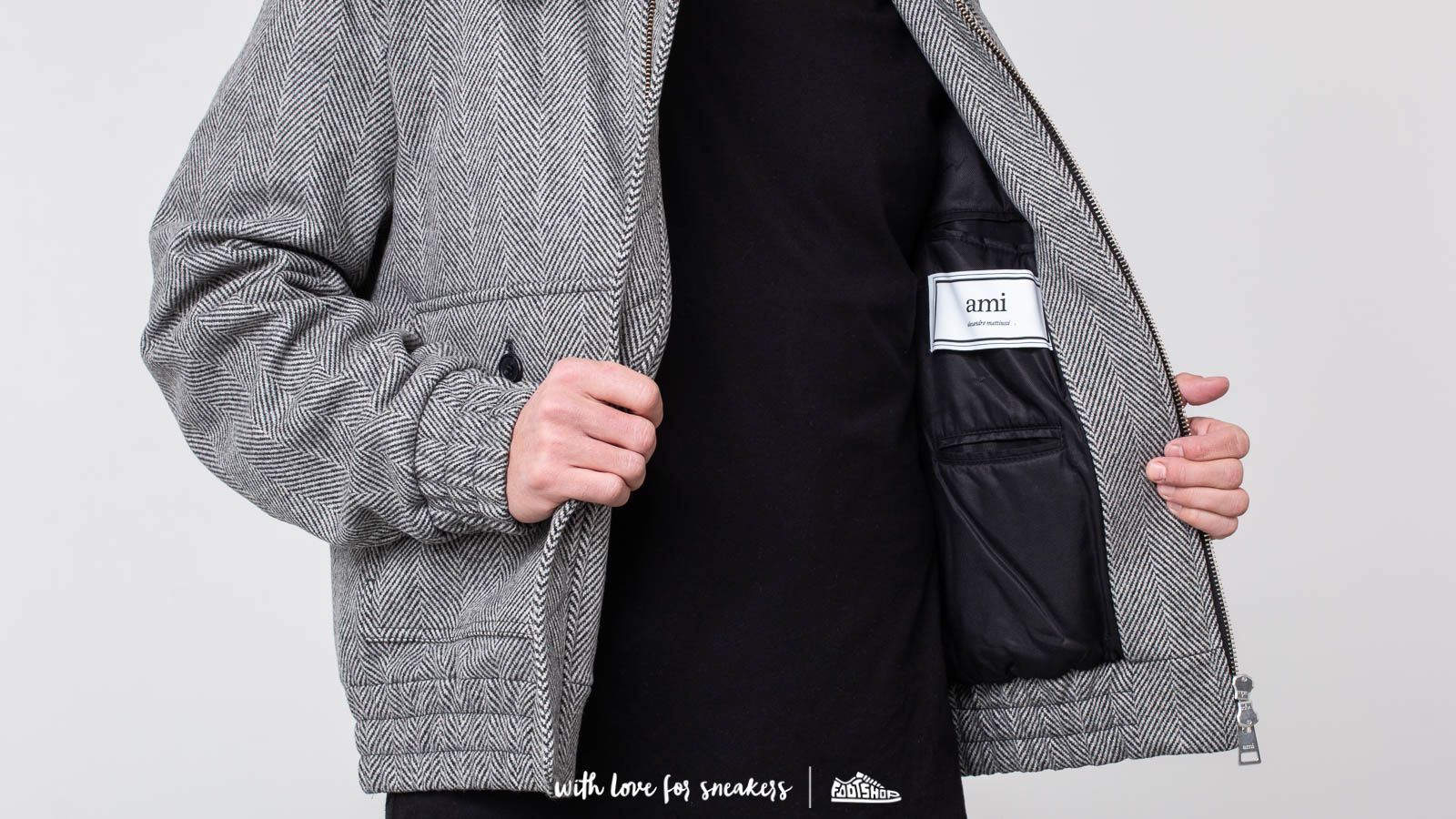 Jackets Alexandre Mattiussi Shearling Collar Zipped Jacket Black/ White