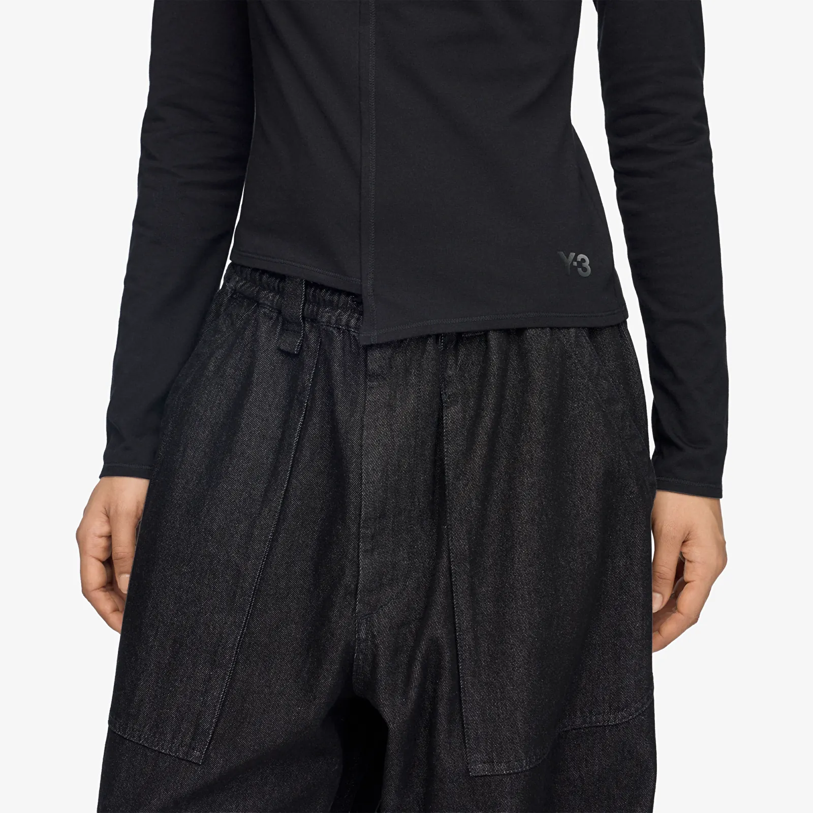 T-shirts Y-3 Fitted Long Sleeve Tee Black