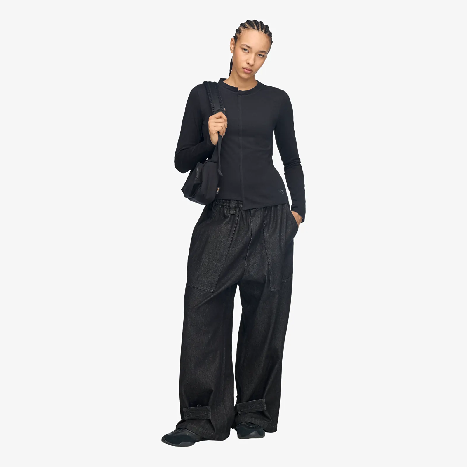 T-shirts Y-3 Fitted Long Sleeve Tee Black