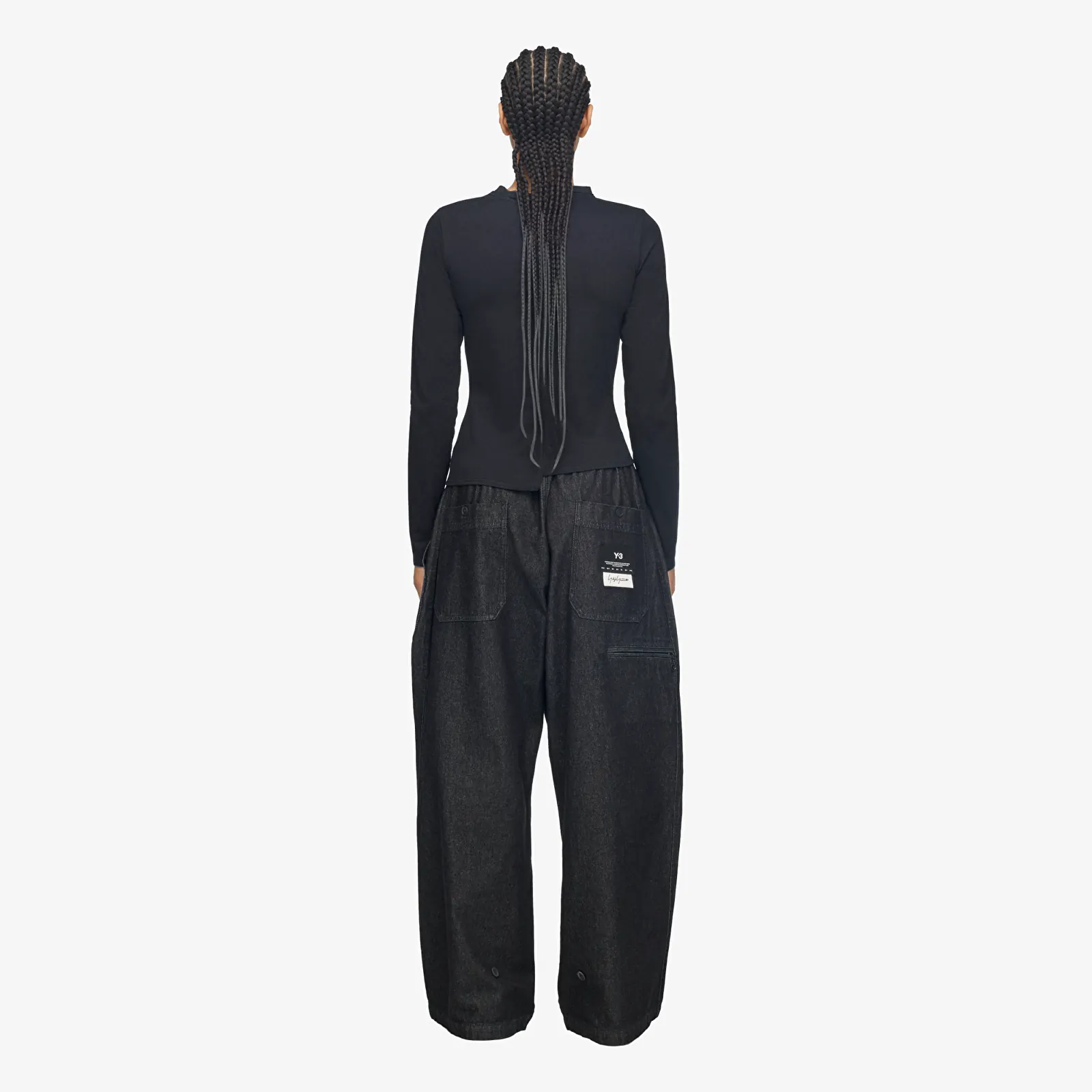 T-shirts Y-3 Fitted Long Sleeve Tee Black