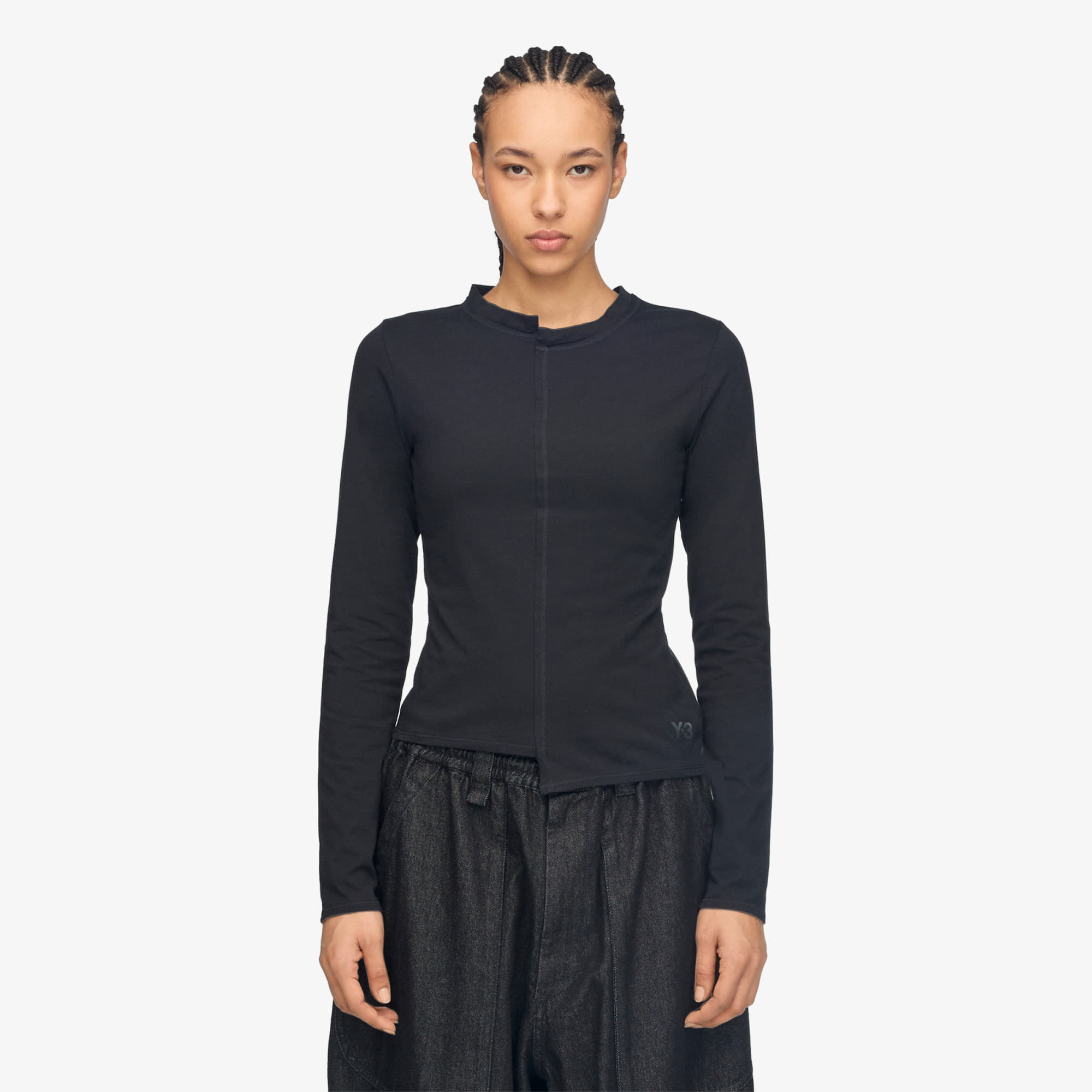 T-shirt Y-3 Fitted Long Sleeve Tee Black XS
