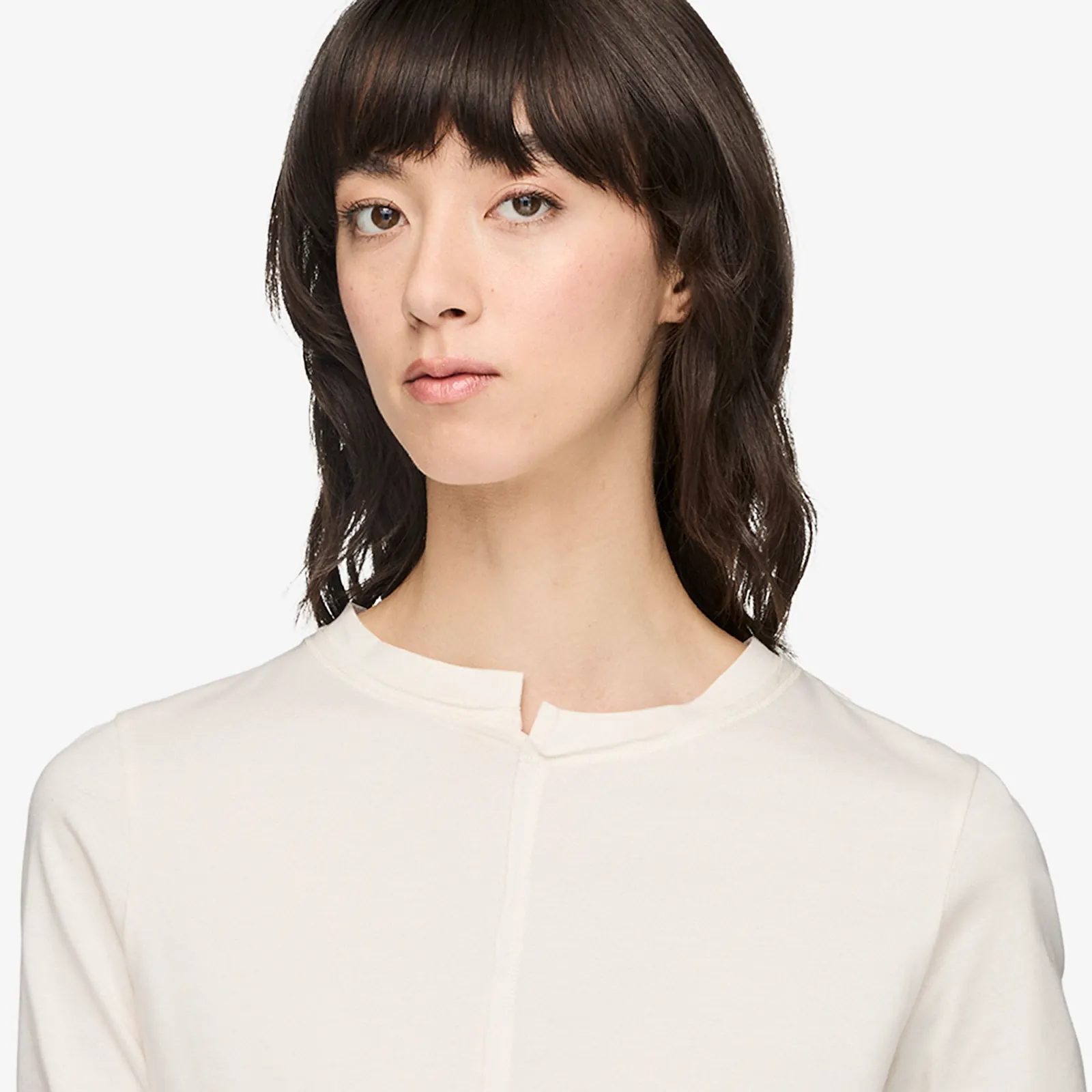T-paidat Y-3 Fitted Long Sleeve Tee Chalk White