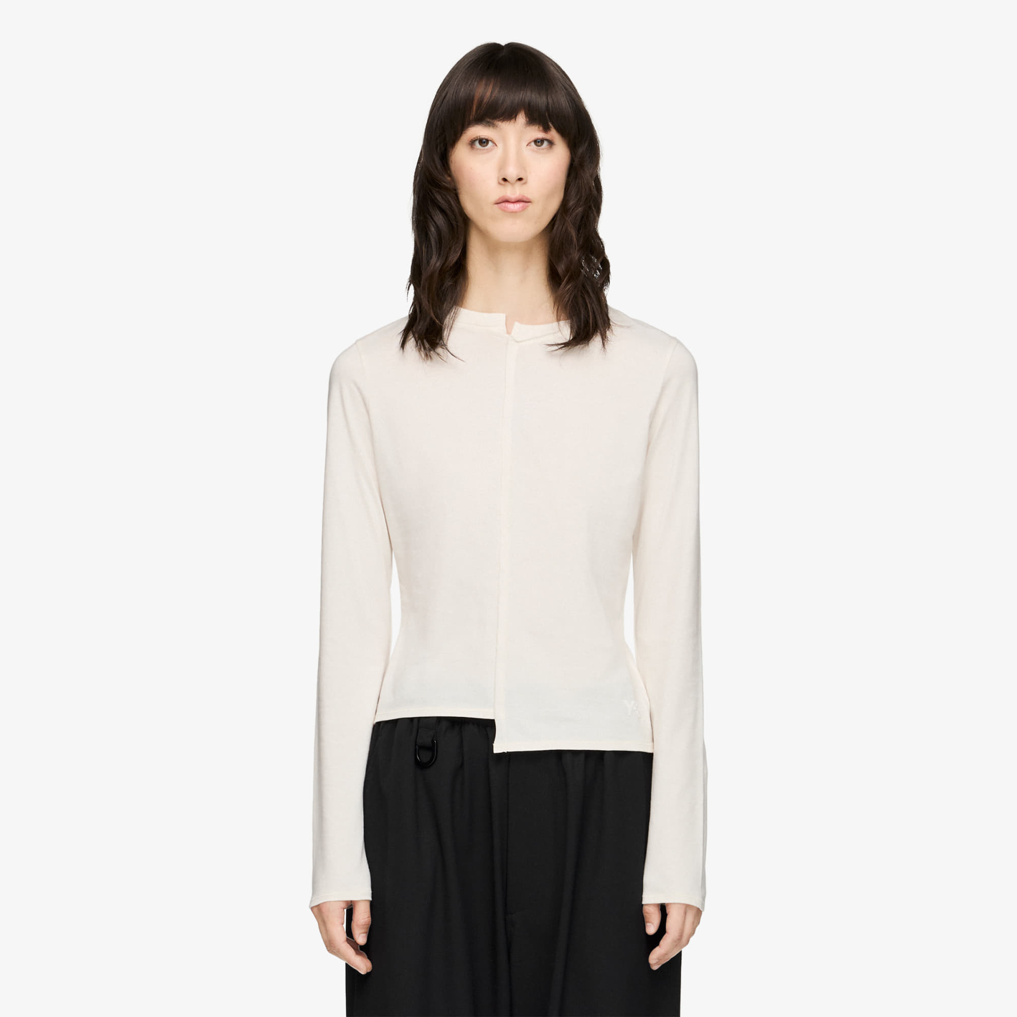 T-shirt Y-3 Fitted Long Sleeve Tee Chalk White XS