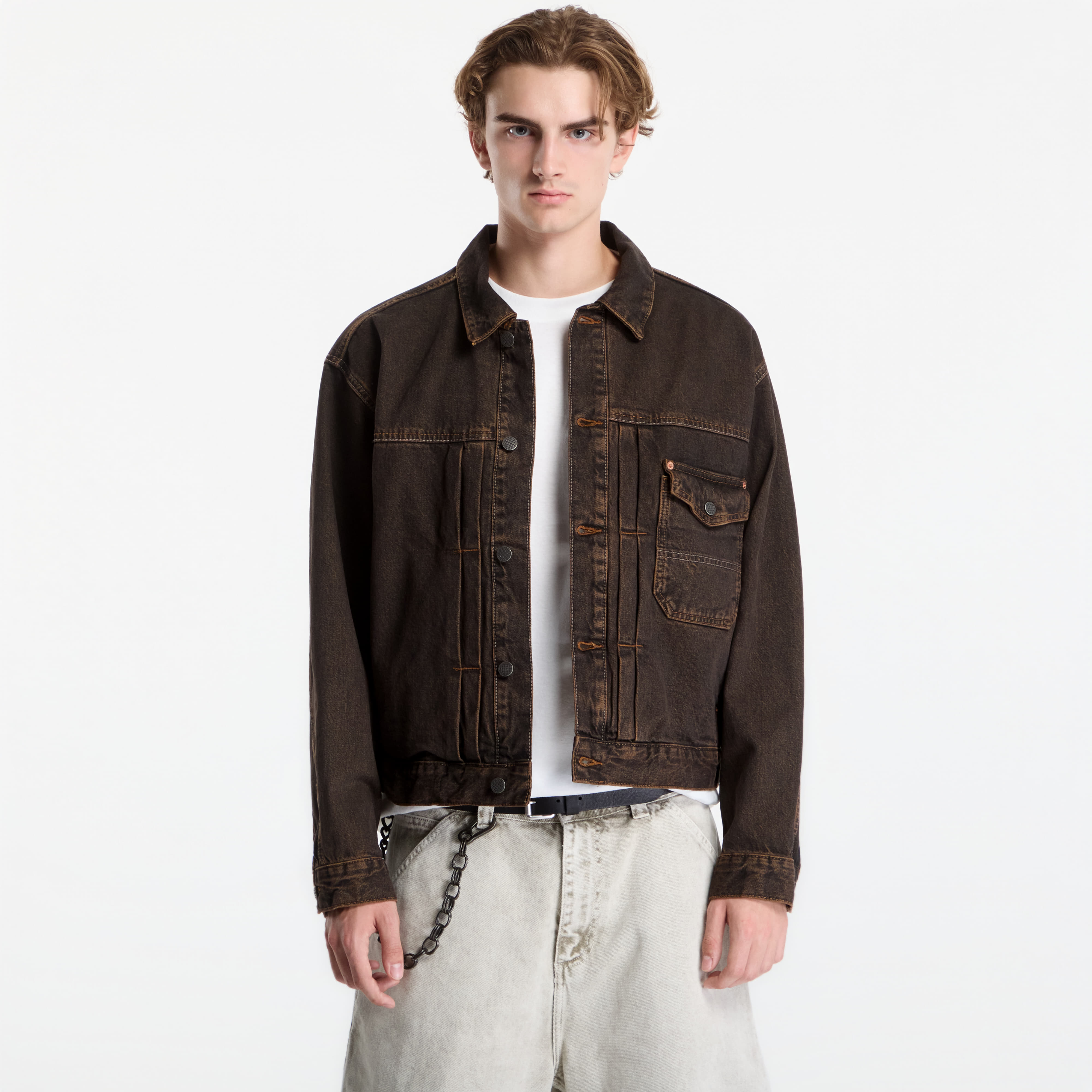Jacket Vans Check 5 Denim Trucker Jacket Black/ Vintage Cocoa M