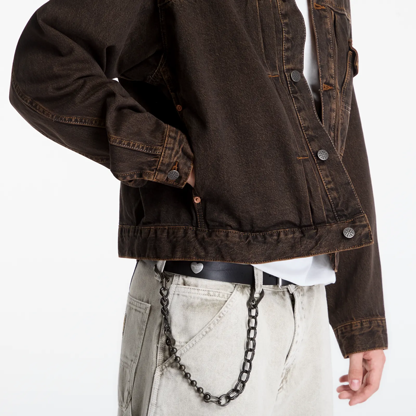 Men's jackets Vans Check 5 Denim Trucker Jacket Black/ Vintage Cocoa