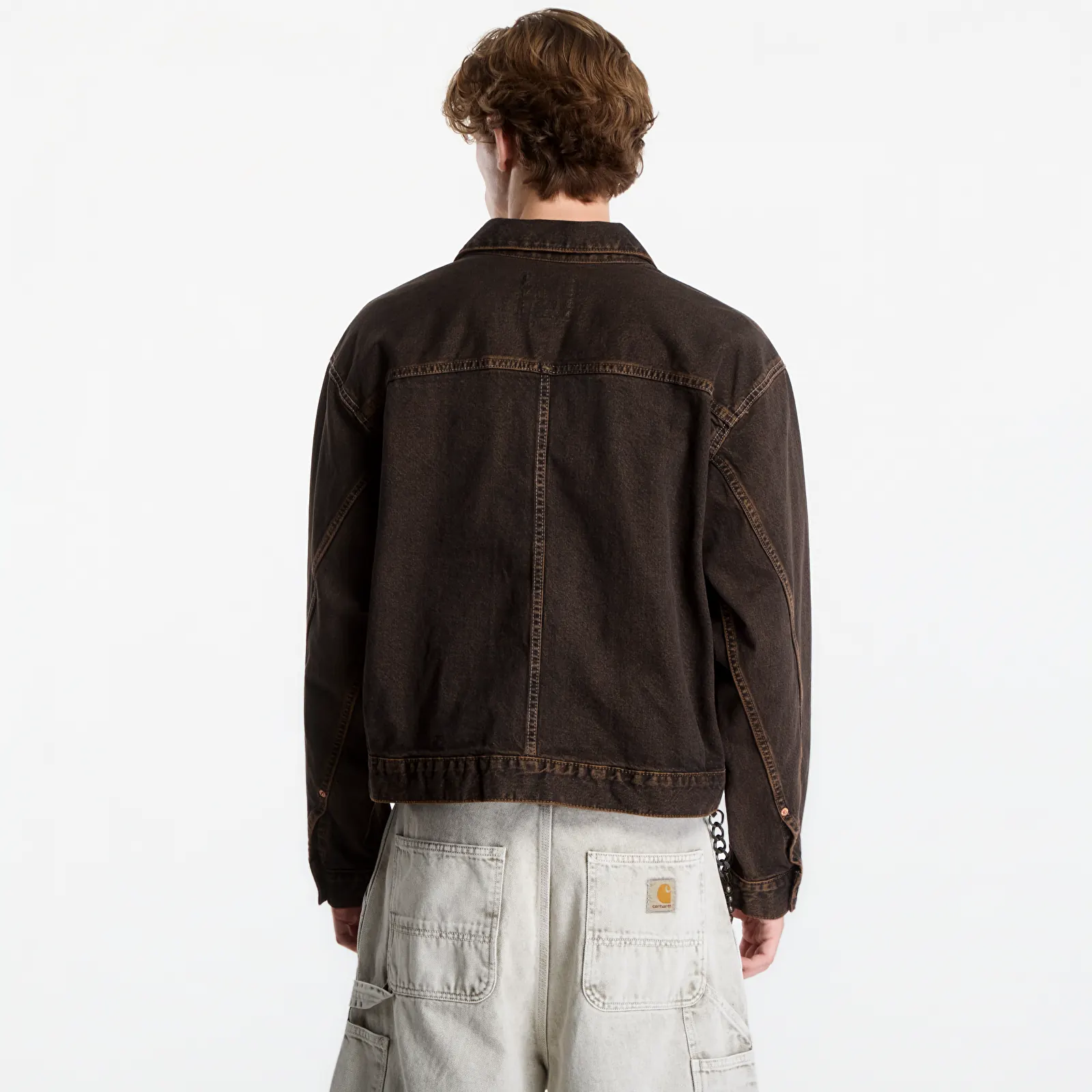 Men's jackets Vans Check 5 Denim Trucker Jacket Black/ Vintage Cocoa