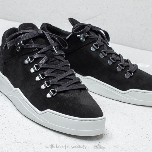 Low top ghost waxed suede all black top