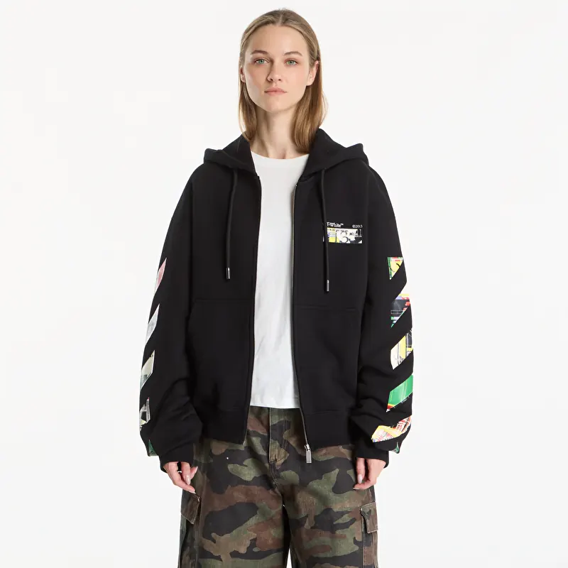 Sweatshirt Off-White Industrial Arrow Regular Zip Hoodie UNISEX Black