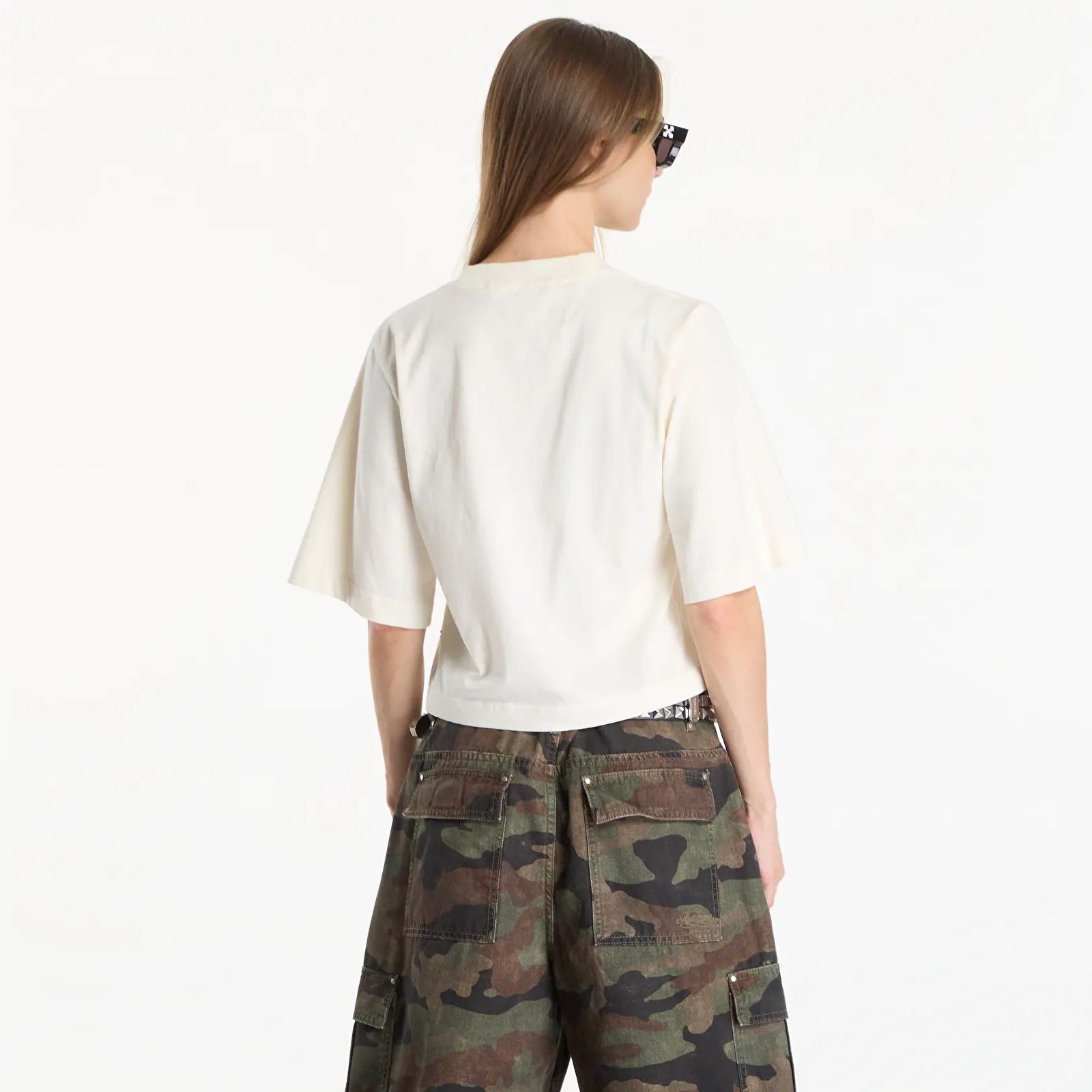 Tričká Palm Angels Curved Logo Boxy Tee Off White/ Black
