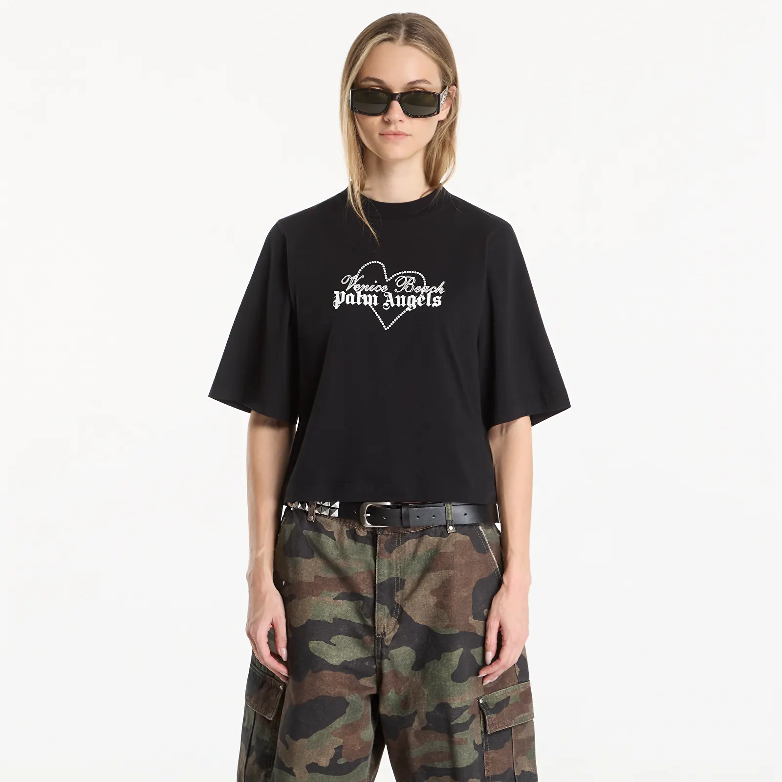 Koszulki Palm Angels Venice Love Boxy Tee Black/ Off White