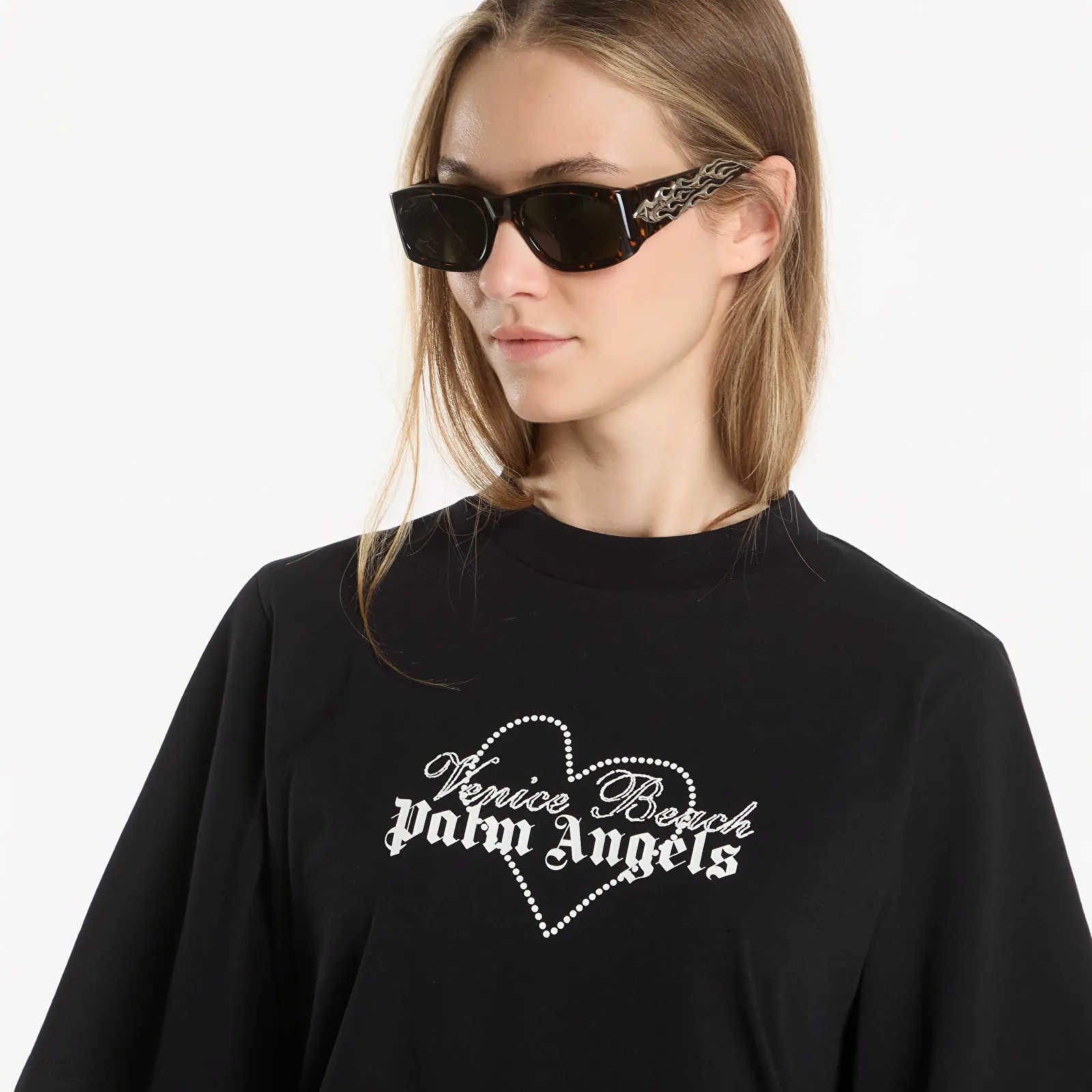 Koszulki Palm Angels Venice Love Boxy Tee Black/ Off White