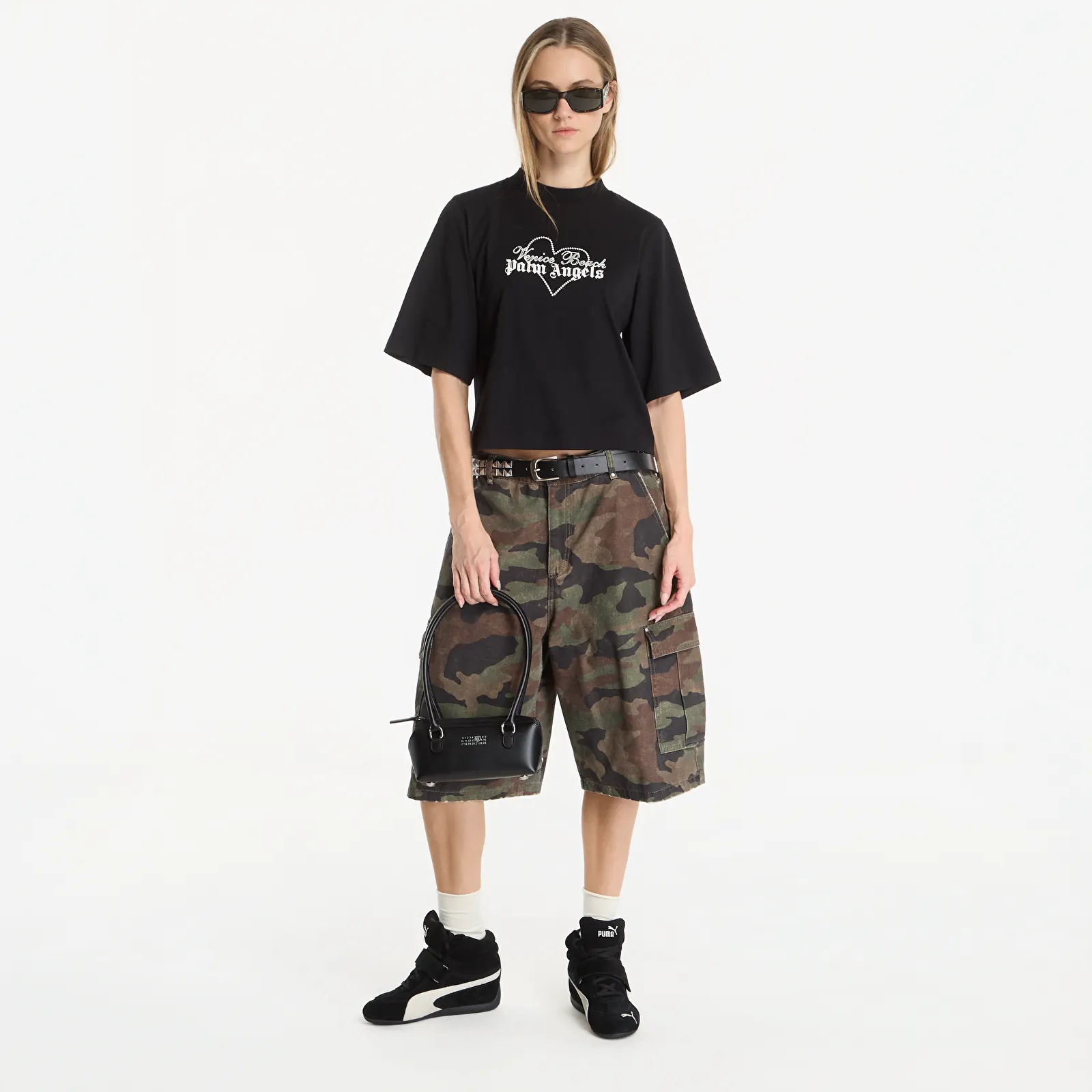Koszulki Palm Angels Venice Love Boxy Tee Black/ Off White