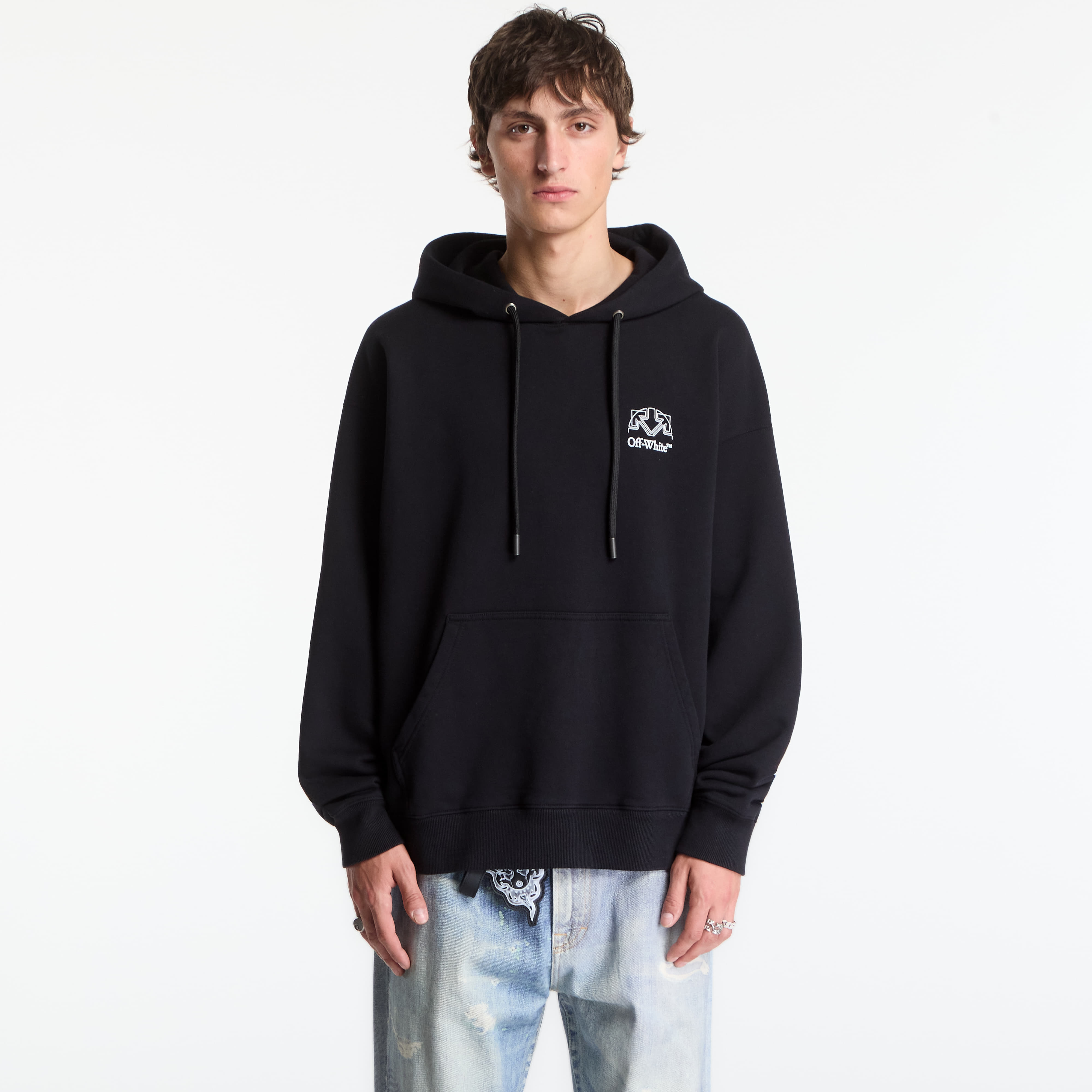 Mikina Off-White Offline Half Arrow Skate Hoodie UNISEX Black XL